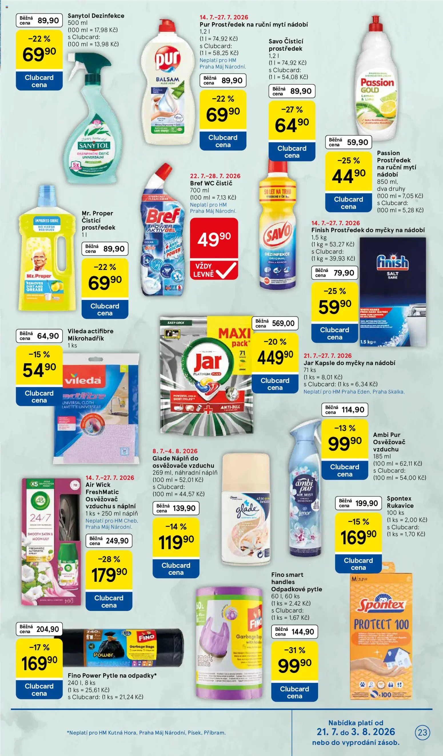 Tesco leták - Hypermarket od 22.07.2026 | Strana: 23 | Produkty: Lenor, Air Wick, Sanytol, Jar