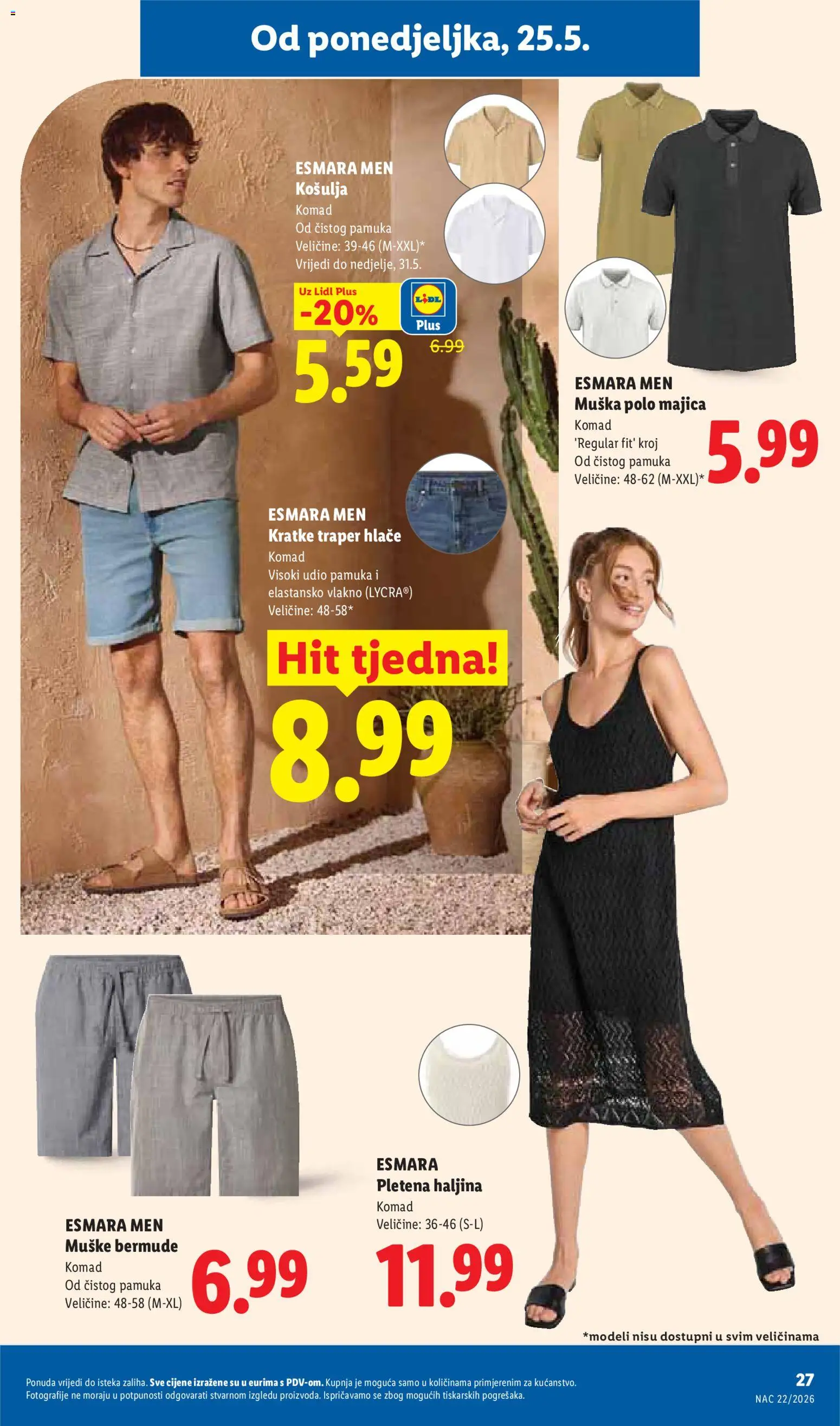 Lidl katalog | vrijedi od 25.05.2026 | Stranica: 27 | Proizvodi: Košulja, Majica, Hlače, Haljina