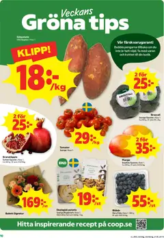 Coop Forum erbjudanden - Förhandsvisning av reklamblad från butik Coop Forum aktuell från 19/10/2026 | Sida: 10 | Produkter: Tomater, Sötpotatis, Mango, Blåbär