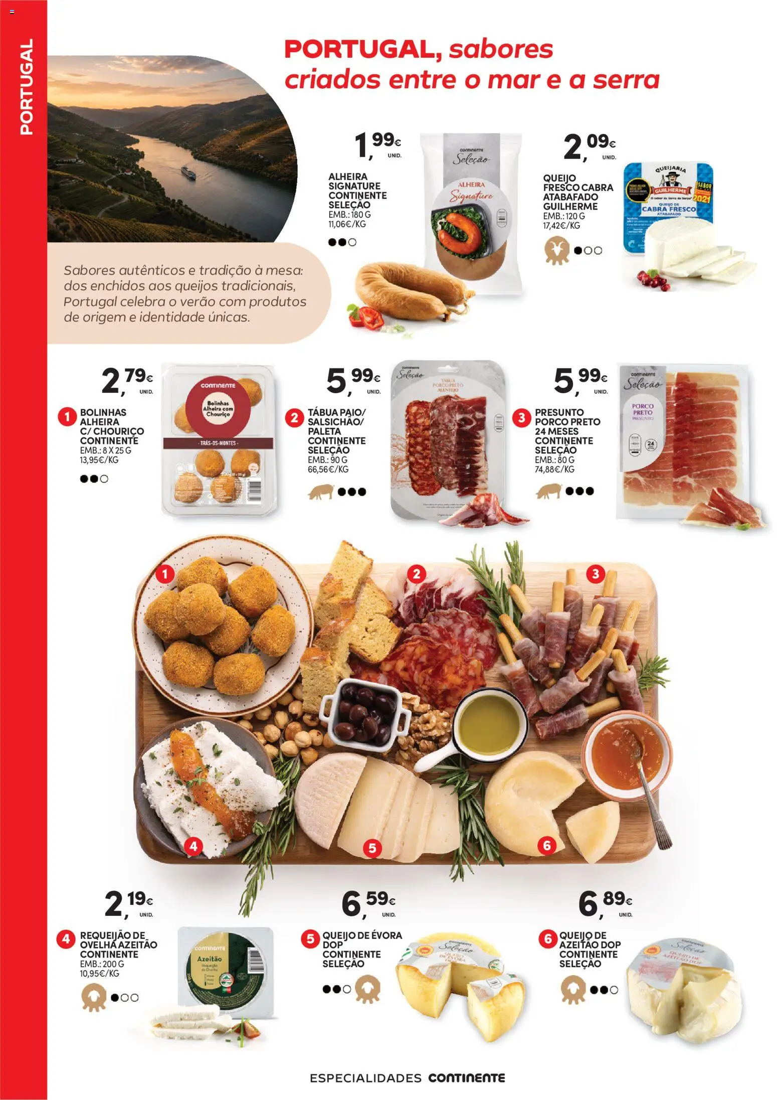 Continente - Charcutaria e Queijos │ válido de 14/07/2026 | Página: 10 | Produtos: Tábua, Queijo, Requeijão, Presunto