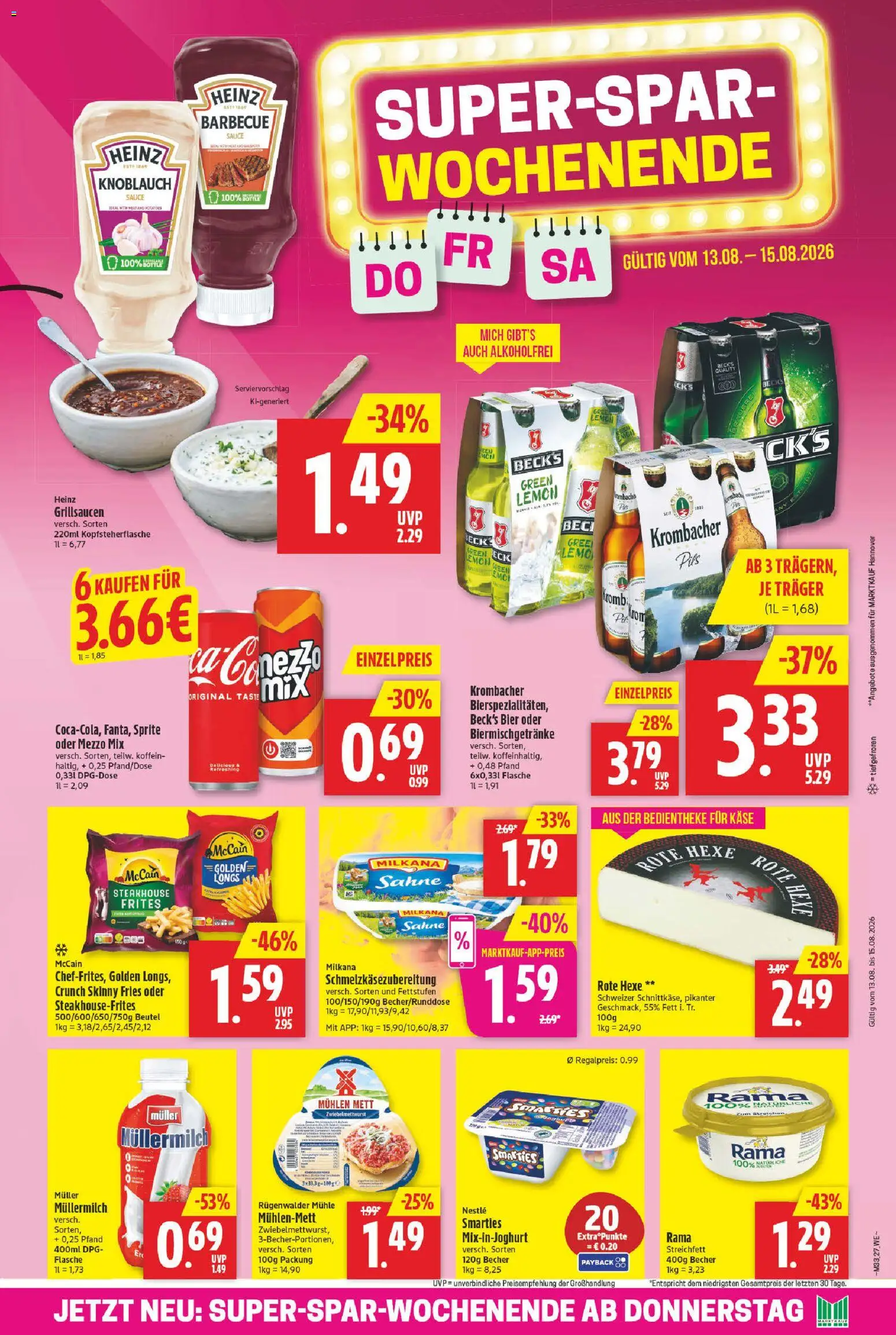 Marktkauf Prospekt – gültig ab 10.08.2026 | Seite: 27 | Produkte: Rama, Sprite, Käse, Milkana