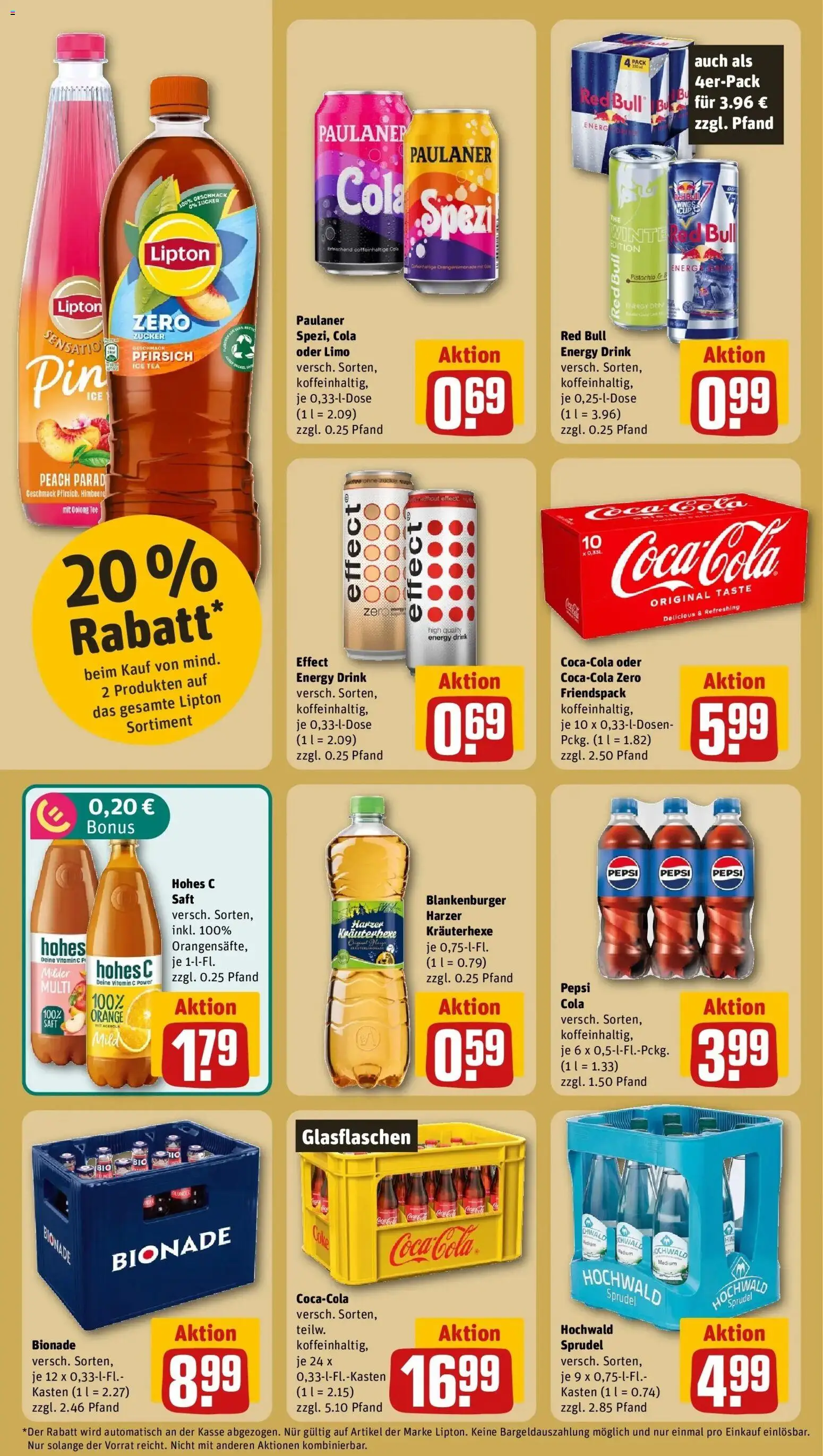 REWE Prospekt ab 19.10.2026 zum Blättern » Angebote | Seite: 16 | Produkte: Red bull, Energy, Bionade, Tee