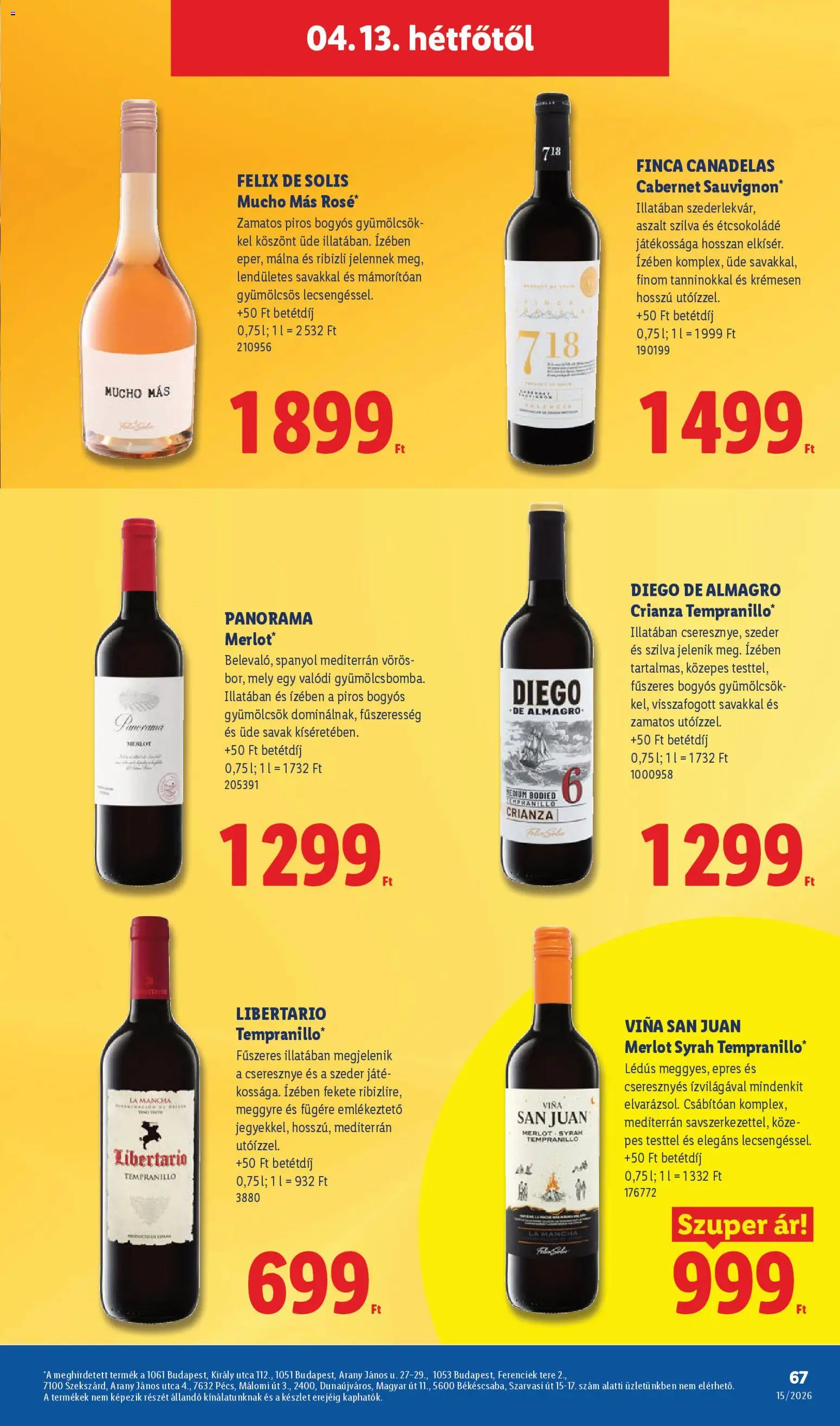 Lidl akciós ujság - amely érvényes a következő dátumtól: 09.04.2026 | Oldal: 67 | Termékek: Málna, Cseresznye, Szilva, Aszalt szilva