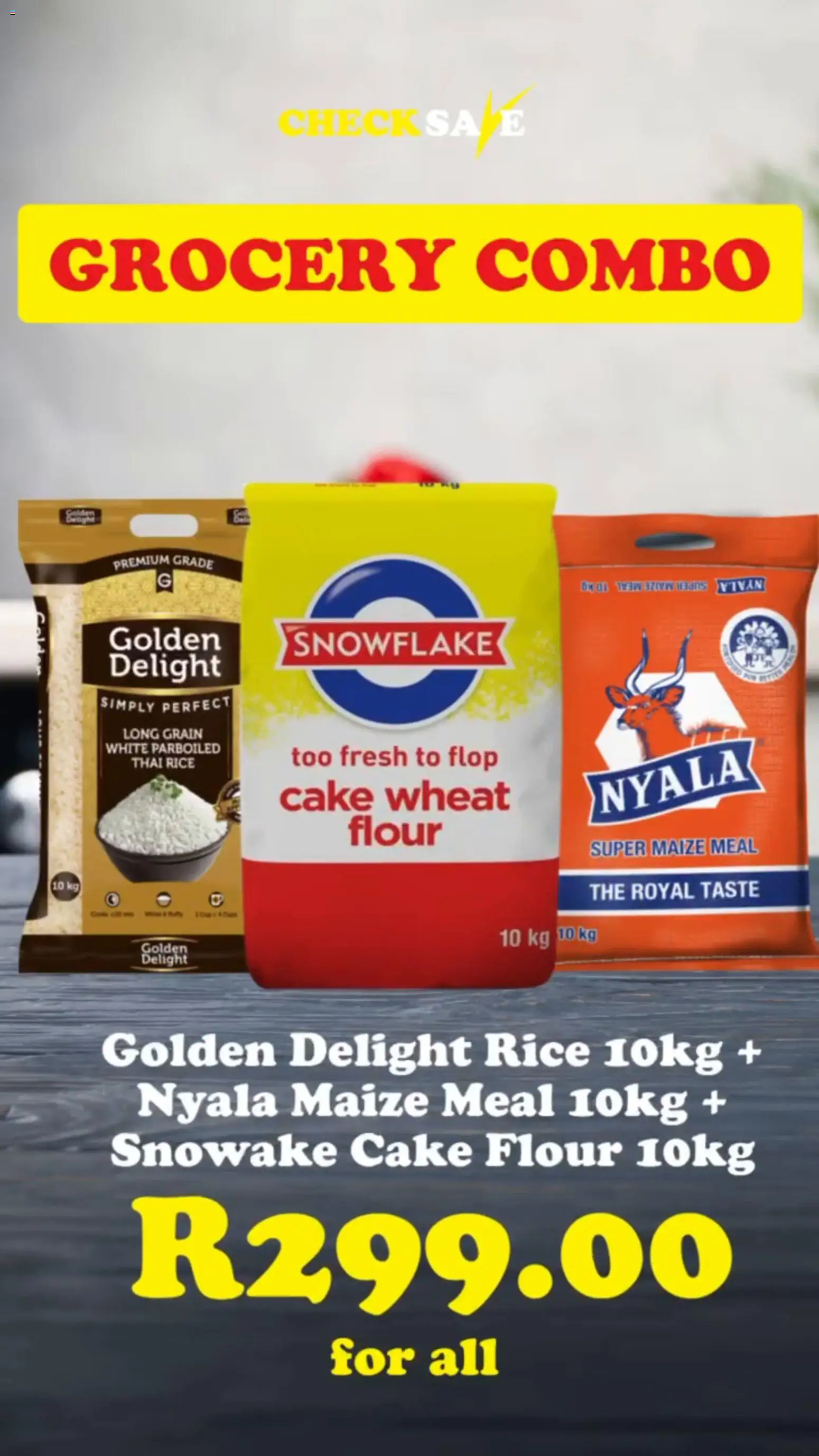 New Check Save catalogue – valid from 08/07/2026 | Page: 13 | Products: Cake, Flour, Maize meal, Rice