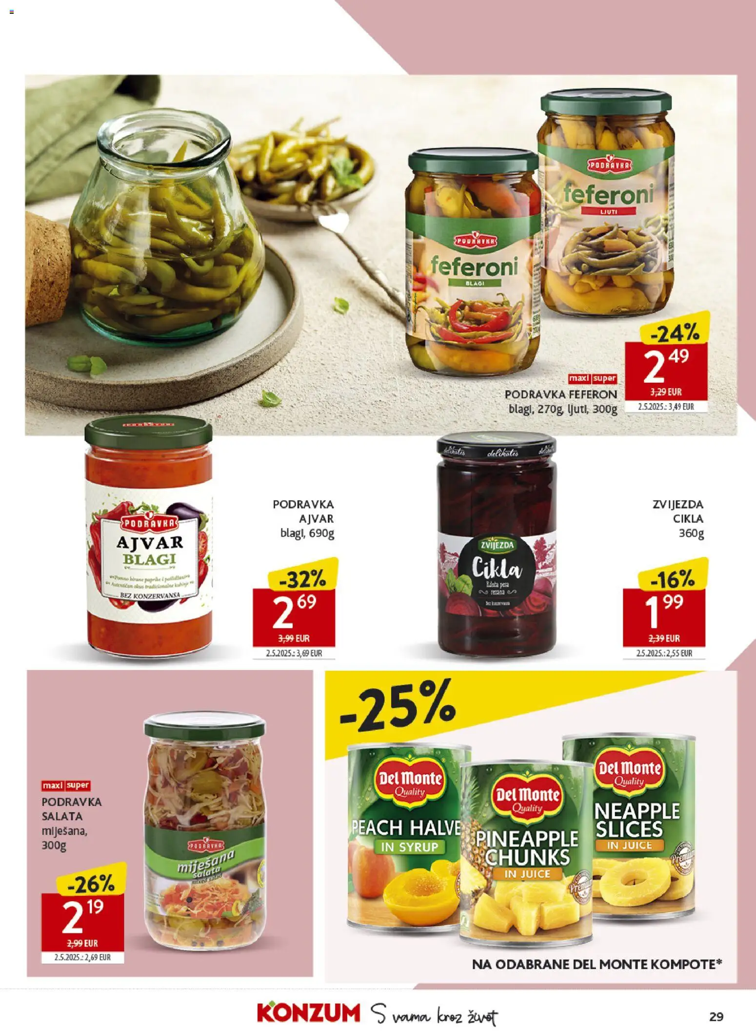 Konzum HR akciós ujság - amely érvényes a következő dátumtól: 2026.10.07. | Oldal: 29 | Termékek: Podravka, Ajvár, Saláta