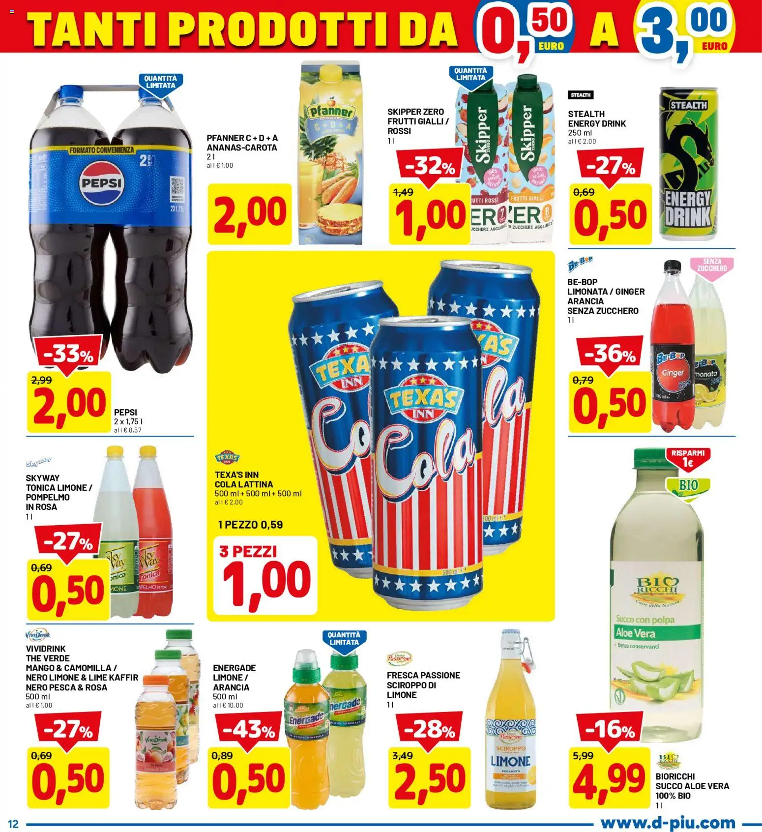 Volantino D Più del 14.05.2026 | Pagina: 12 | Prodotti: Succo, Limonata, Mango, Pepsi