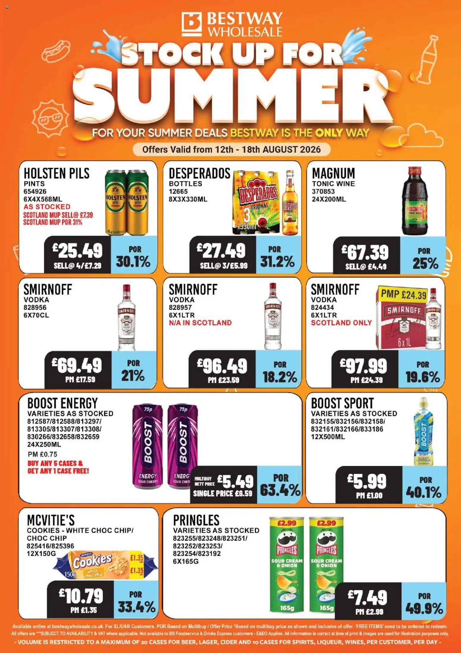 Preview of Bestway Bestway - Offers valid from 12/08/2026 - Cookies, Drinks, Wine, Cream, Onion, Sour cream, Case, Tonic