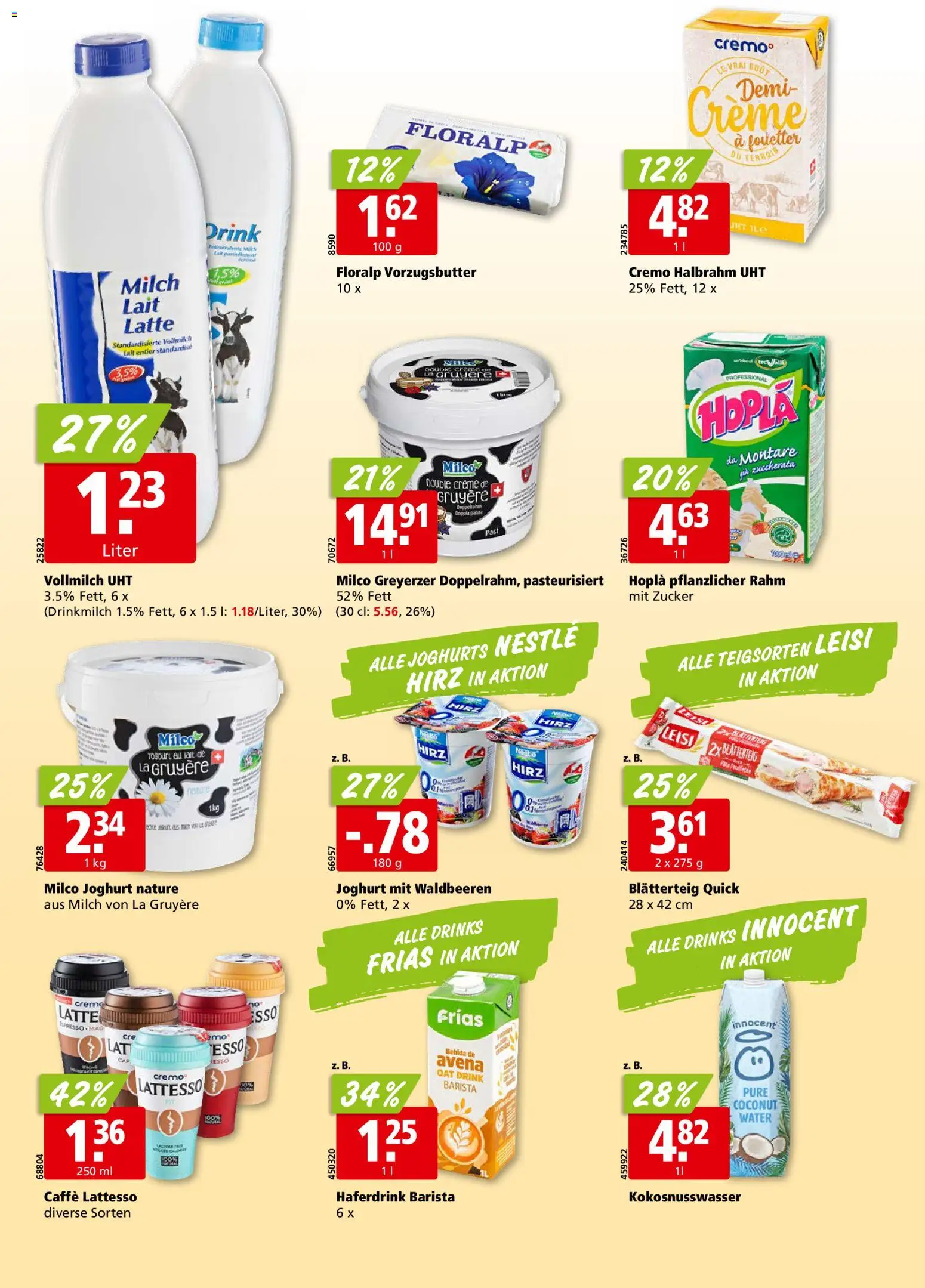 Aligro aktionen Chavannes, Matran, Genf, Sitten – gültig ab 25.05.2026 | Seite: 14 | Produkte: Milch, Zucker, Måtte, Creme