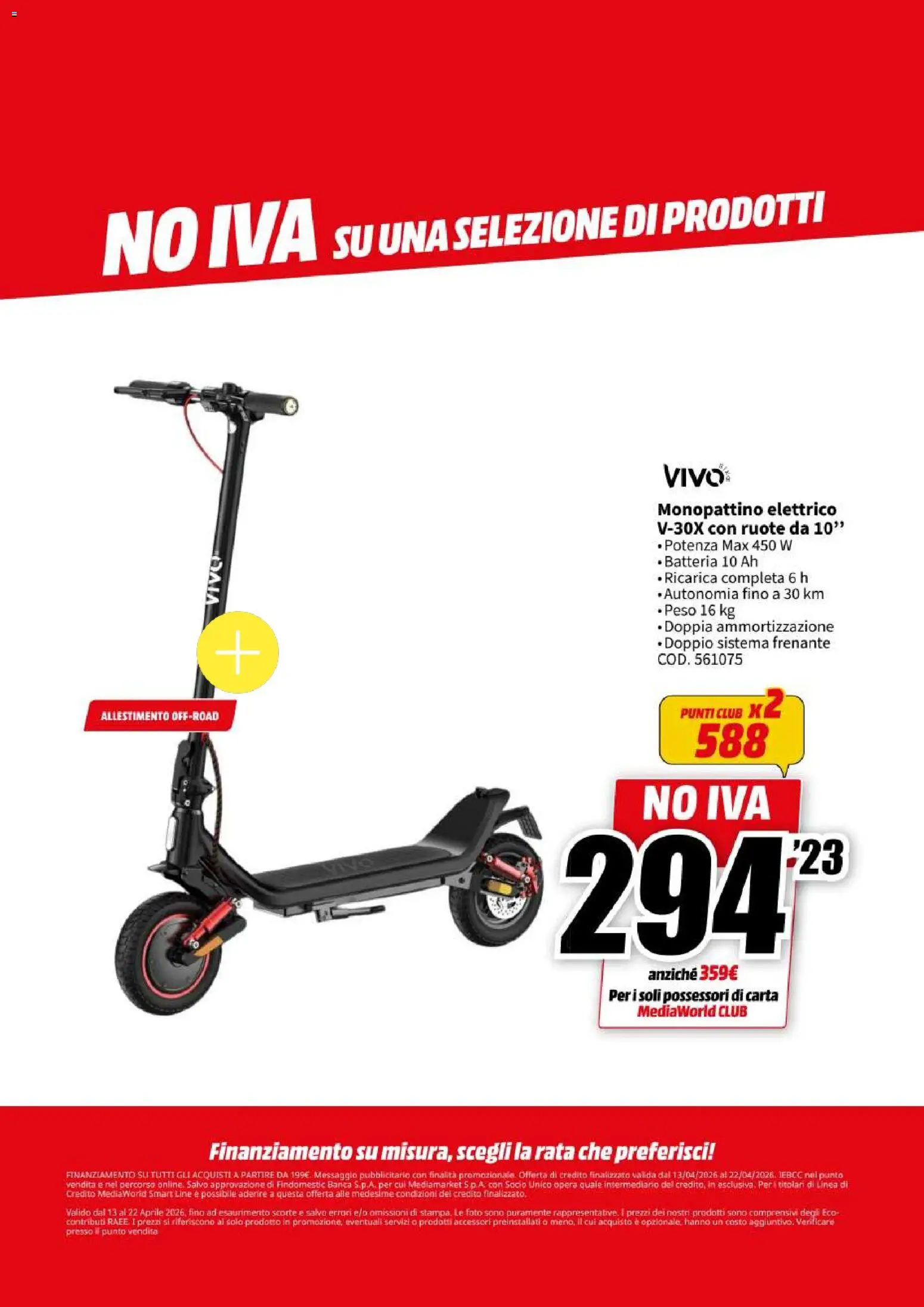 Volantino Media World del 13.04.2026 | Pagina: 61 | Prodotti: Monopattino, Batteria, Monopattino elettrico
