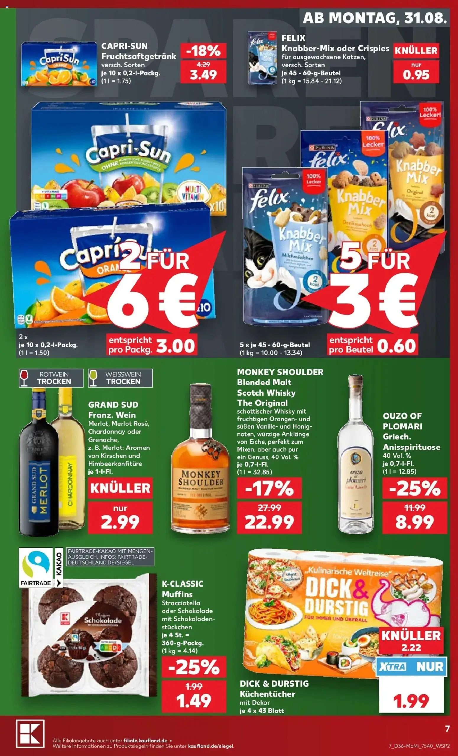 Prospekt Kaufland ab 31.08.2026 » Angebote Online zum Blättern | Seite: 7 | Produkte: Weißwein, Kirschen, Grand sud, Wein