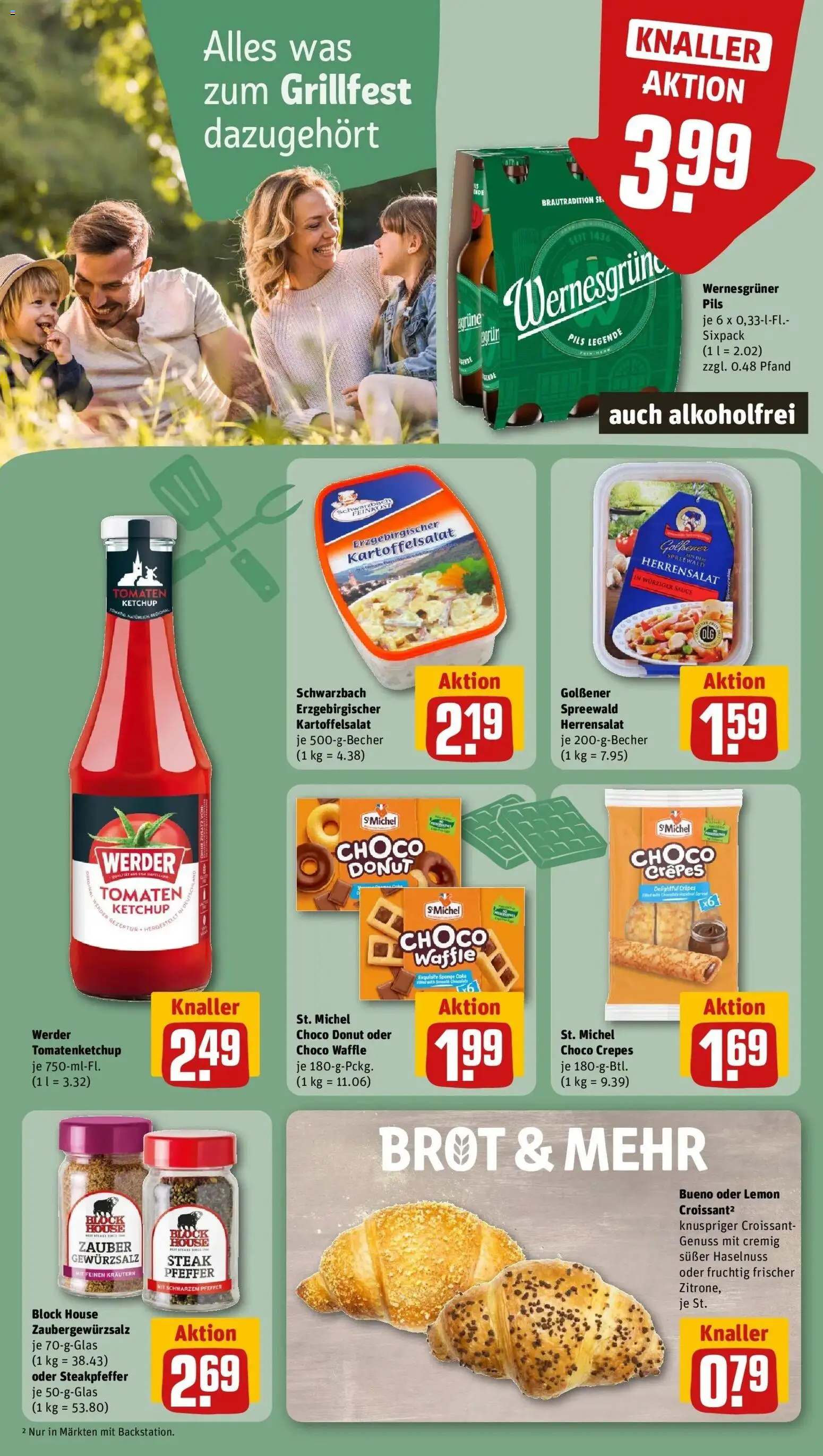 REWE Prospekt ab 10.08.2026 zum Blättern » Angebote | Seite: 14 | Produkte: Gewürzsalz, Pils, Croissant, Pfeffer