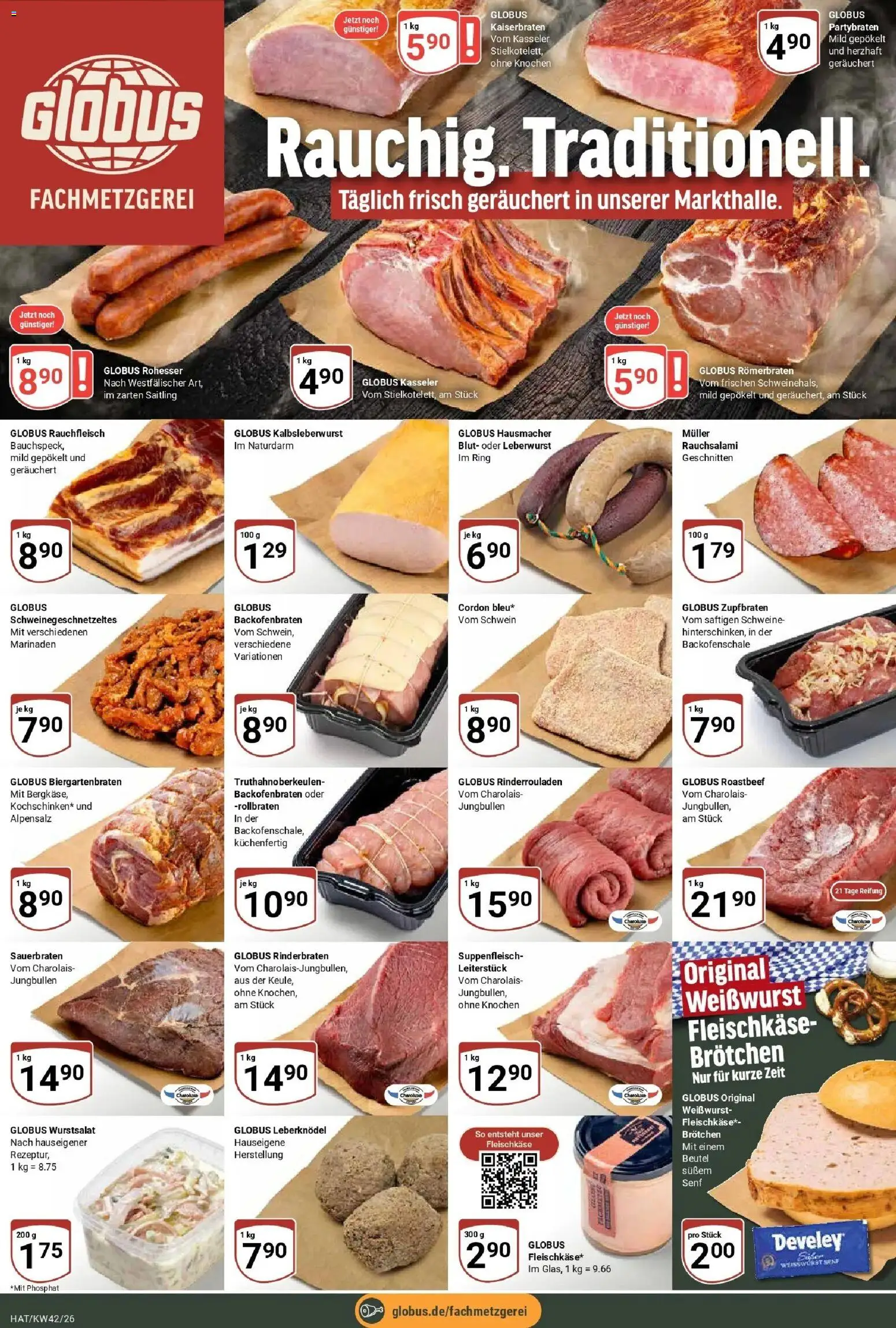 Globus Prospekt Hattersheim (ab 12.10.2026) » Angebote online | Seite: 10 | Produkte: Leberknödel, Rinderrouladen, Rinderbraten, Roastbeef