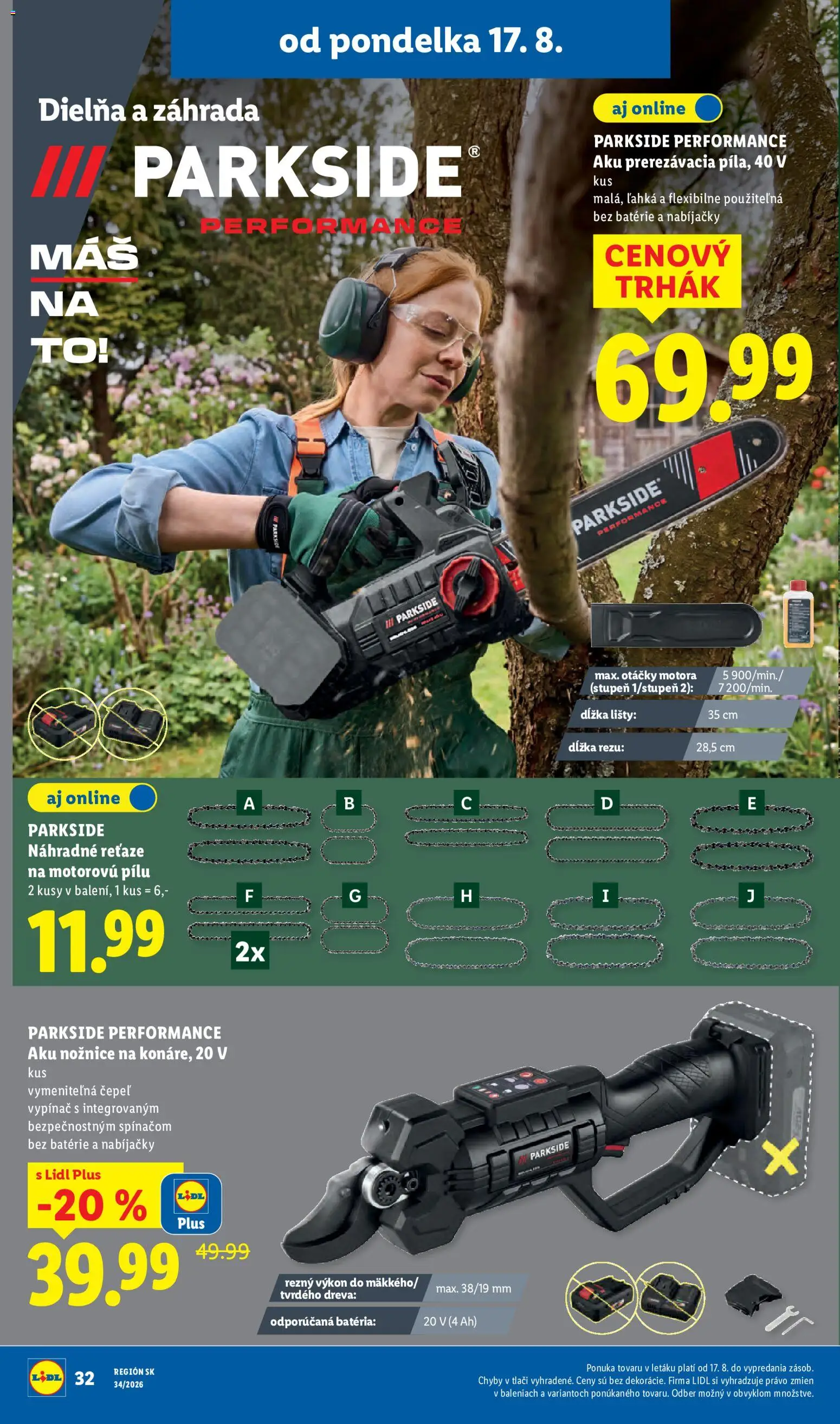Nové Lidl akcie – leták je platný od 17.08.2026 | Strana: 46 | Produkty: Aku, Parkside, Batéria