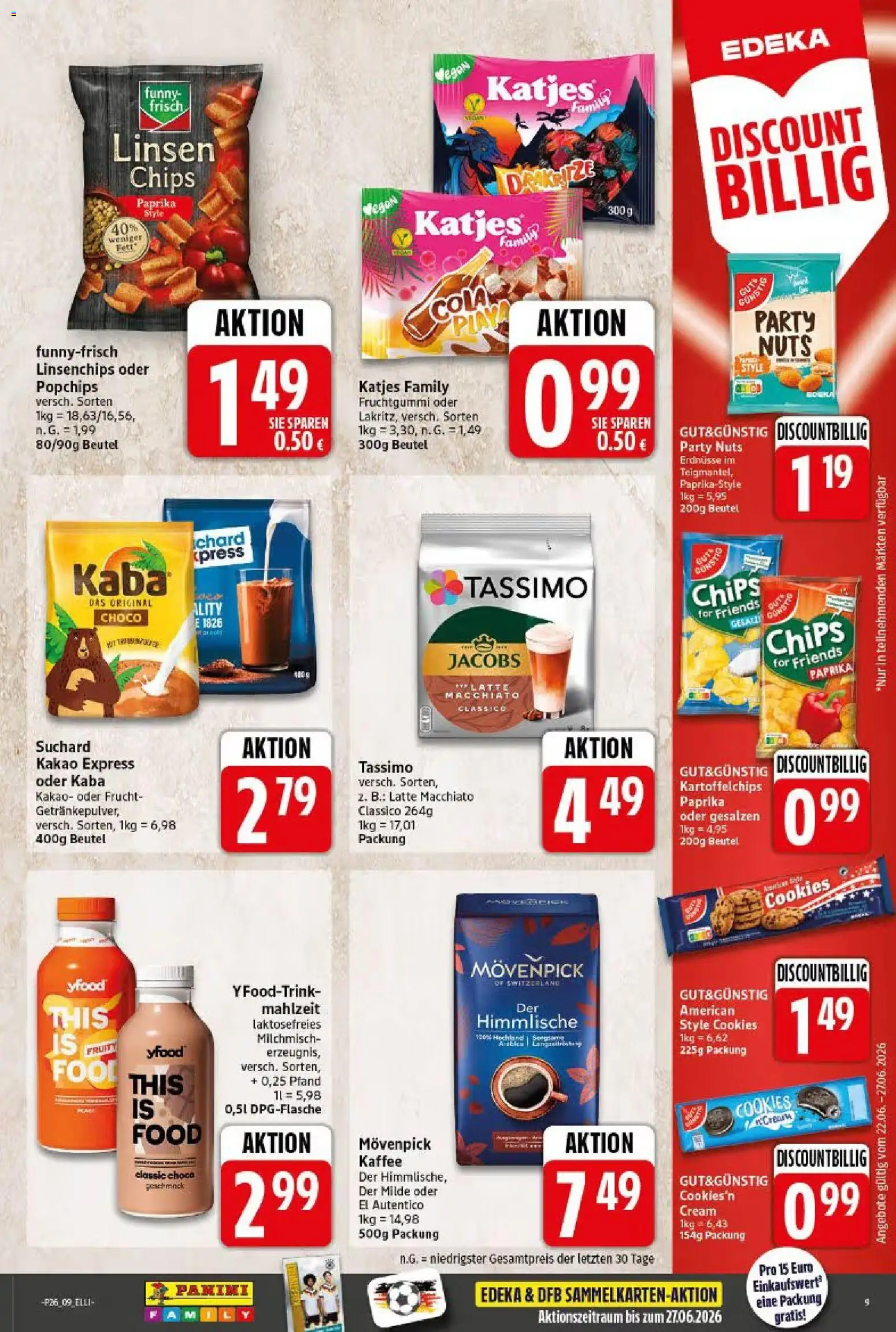 Elli Markt Prospekt Langenberg – gültig ab 22.06.2026 | Seite: 9 | Produkte: Erdnüsse, Katjes, YFood, Chips