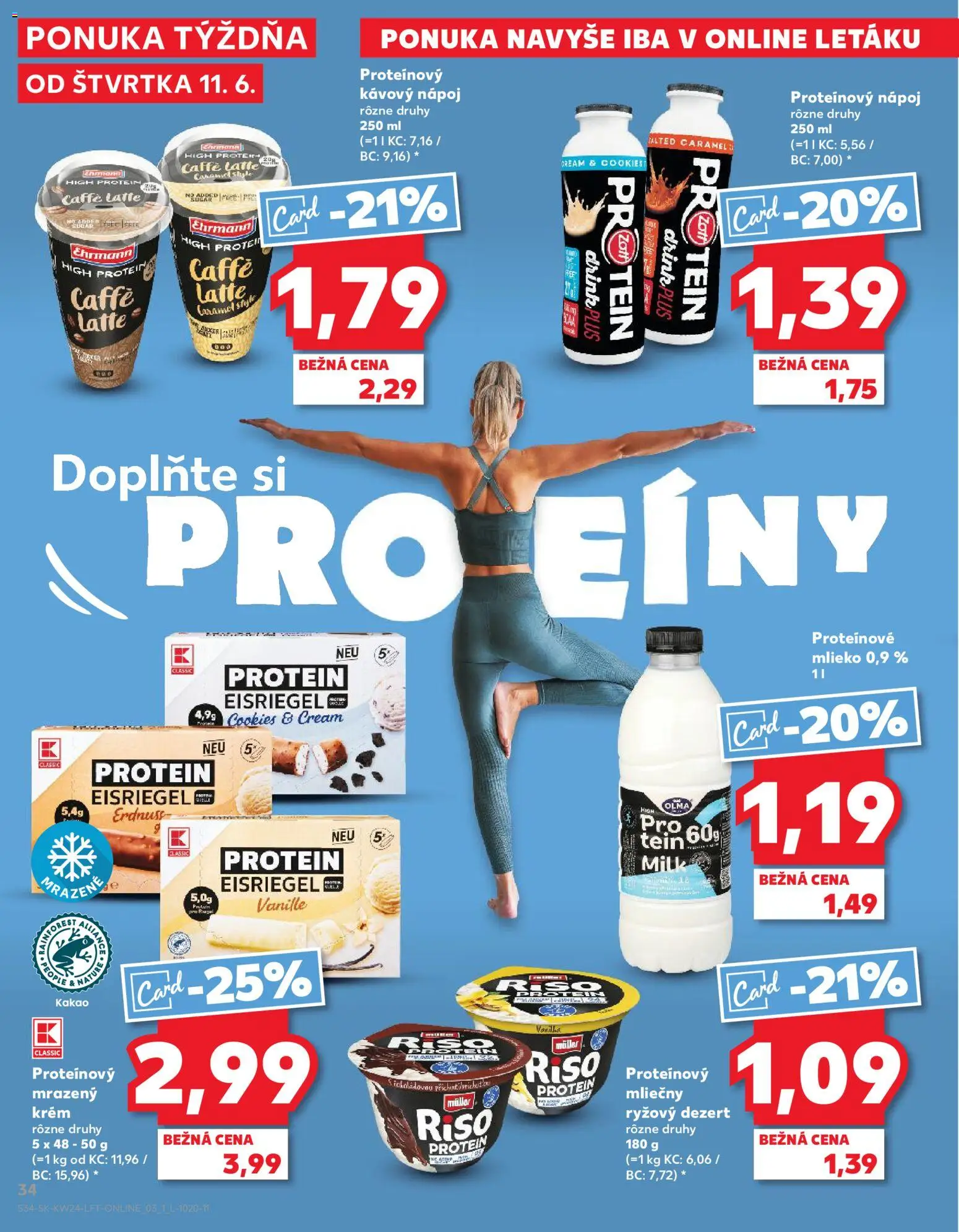 Nové Kaufland akcie – leták je platný od 11.06.2026 | Strana: 34 | Produkty: Mlieko, Protein, Krém, Kakao