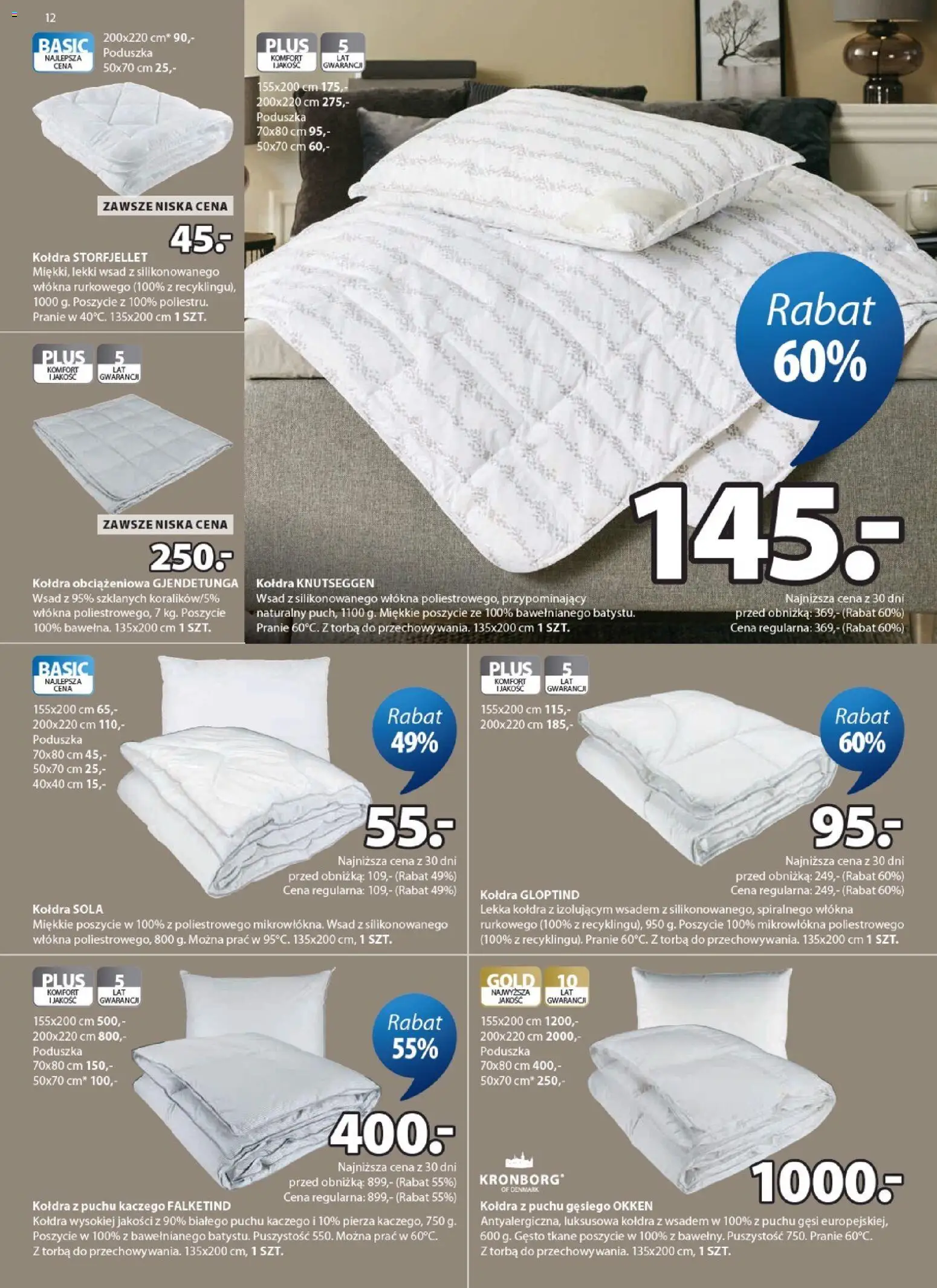 JYSK gazetka od 20.05.2026 | Strona: 12 | Produkty: Torba, Poduszka, Kołdra