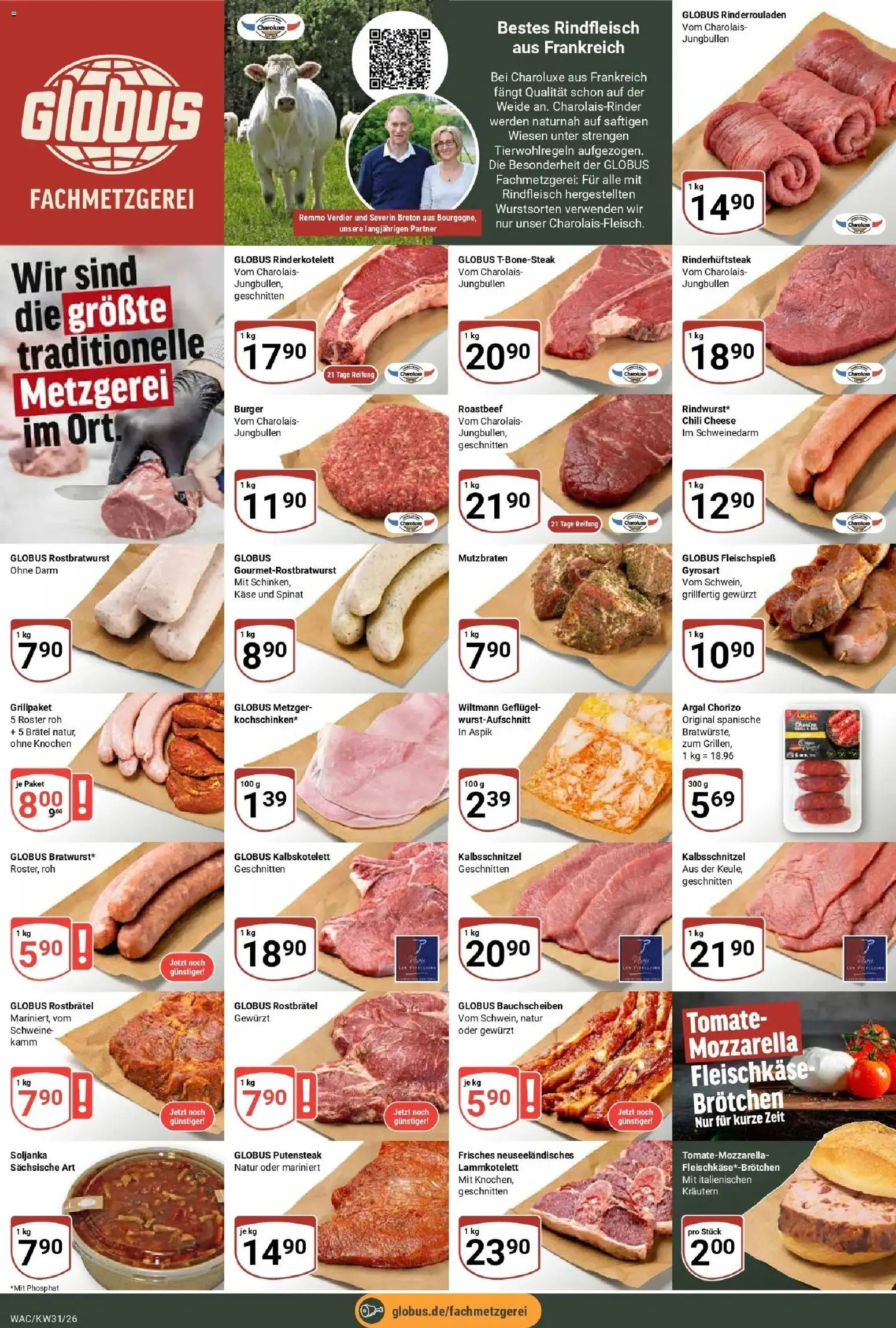Globus Prospekt Markkleeberg – gültig ab 27.07.2026 | Seite: 7 | Produkte: Mozzarella, Burger, Roastbeef, Chili