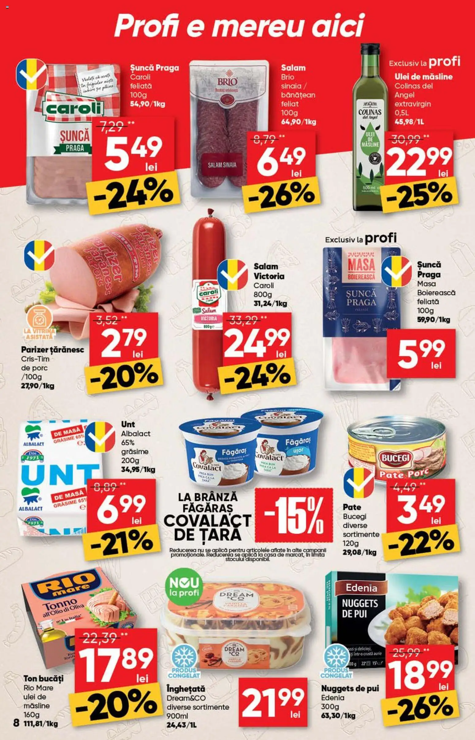 Noul catalog Profi – valabil de la 10.06.2026 | Pagină: 8 | Produse: Masă, Ulei, Salam, Înghețată