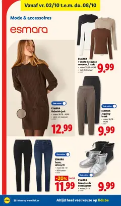 ESMARA Gebreide jurk, ESMARA Gebreide jurk, maten 36/38 - 44/46, vorm- en maatvast - Voorbeeld van een folder van Lidl, geldig van 28/09/2026 | Pagina: 28 | Producten: Jurk, Broek
