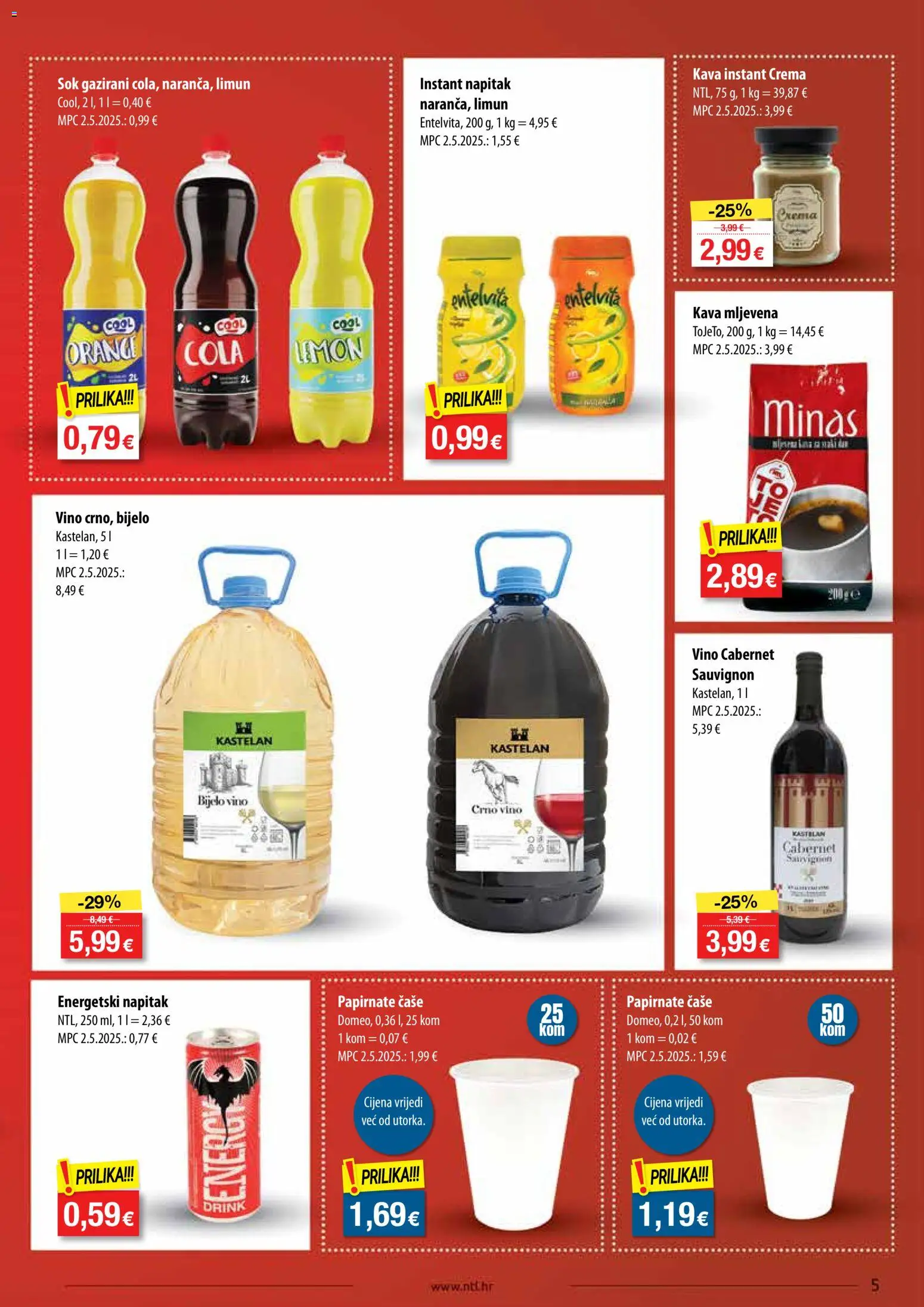NTL katalog | vrijedi od 03.06.2026 | Stranica: 5 | Proizvodi: Bijelo vino, Sok, Vino, Crno vino