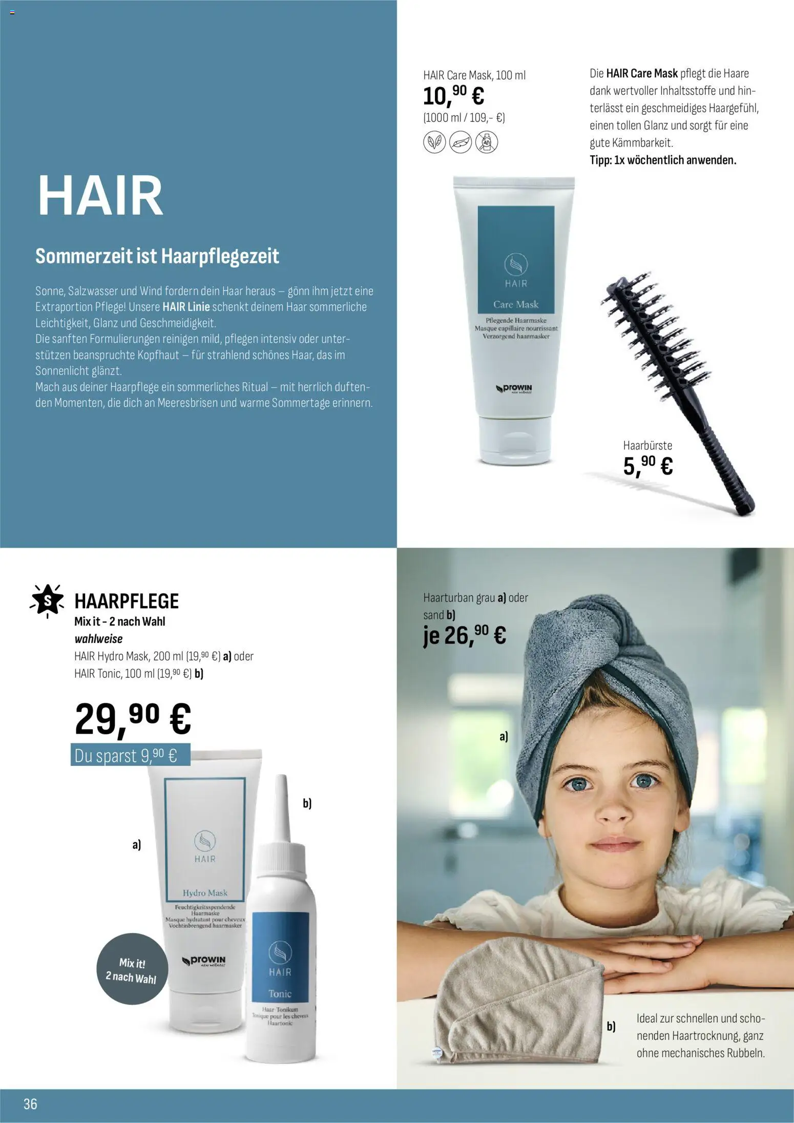 Katalog ProWin New Wellness April / September 2026 – gültig ab 01.04.2026 | Seite: 36 | Produkte: Haarmaske