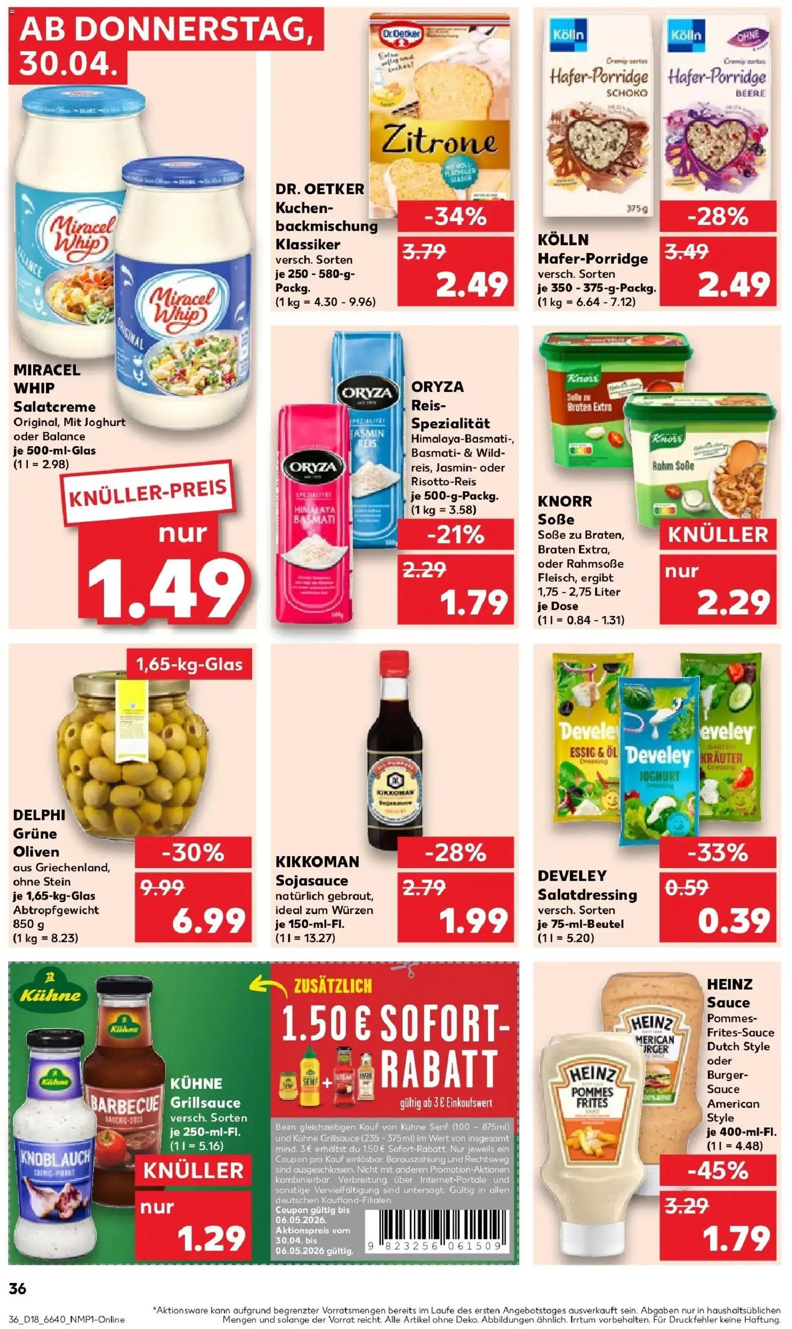Prospekt Kaufland ab 30.04.2026 » Angebote Online zum Blättern | Seite: 34 | Produkte: Burger, Knorr, Knoblauch, Kuchen