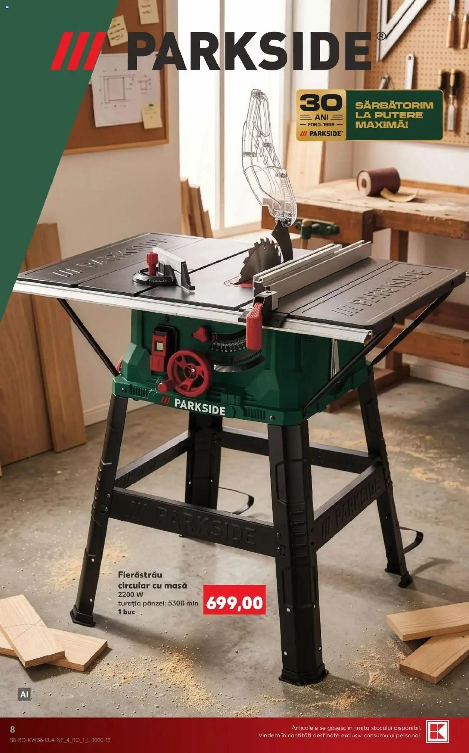 Kaufland Codlea 16.09.2026 - Revista si Oferta | Pagină: 8 | Produse: Fierastrau circular, Parkside, Masă