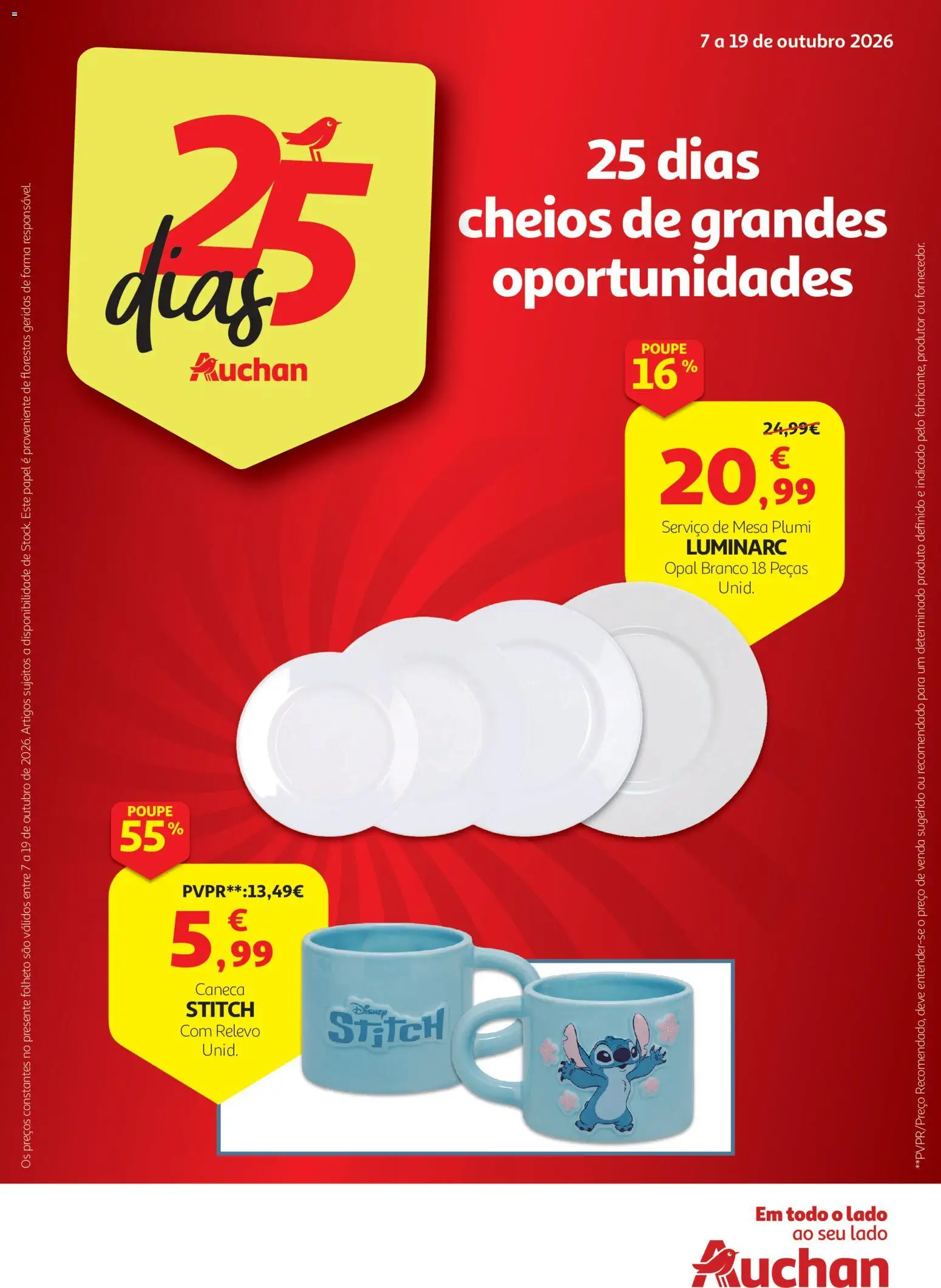 Auchan 25 dias │ válido de 07/10/2026 | Página: 1 | Produtos: Caneca, Mesa