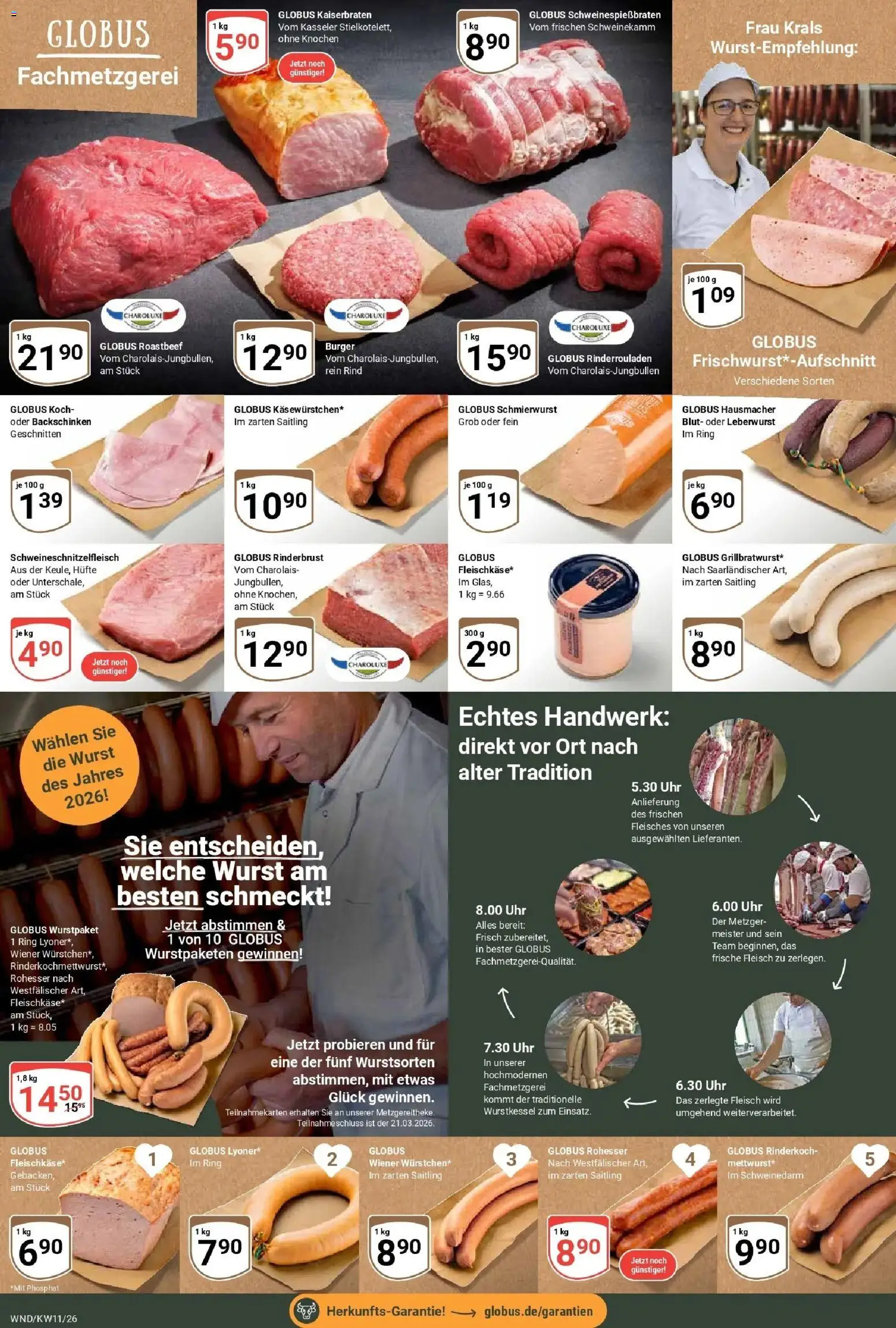 Globus prospekt St. Wendel	 – gültig ab 09.03.2026 | Seite: 10 | Produkte: Wiener wurstchen, Burger, Roastbeef, Fleisch