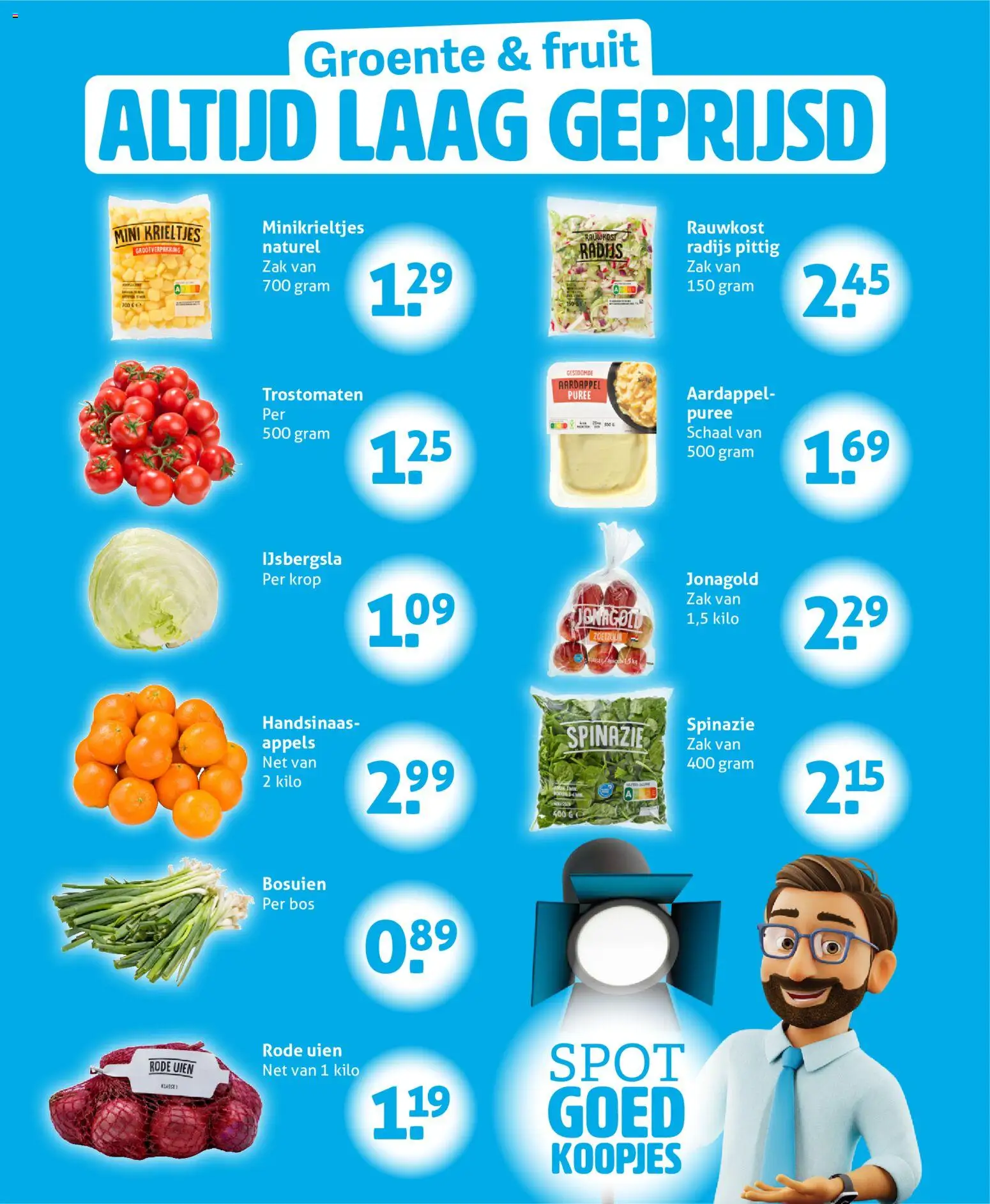 {H1} | Pagina: 3 | Producten: Aardappel, Spinazie, Krieltjes, Fruit