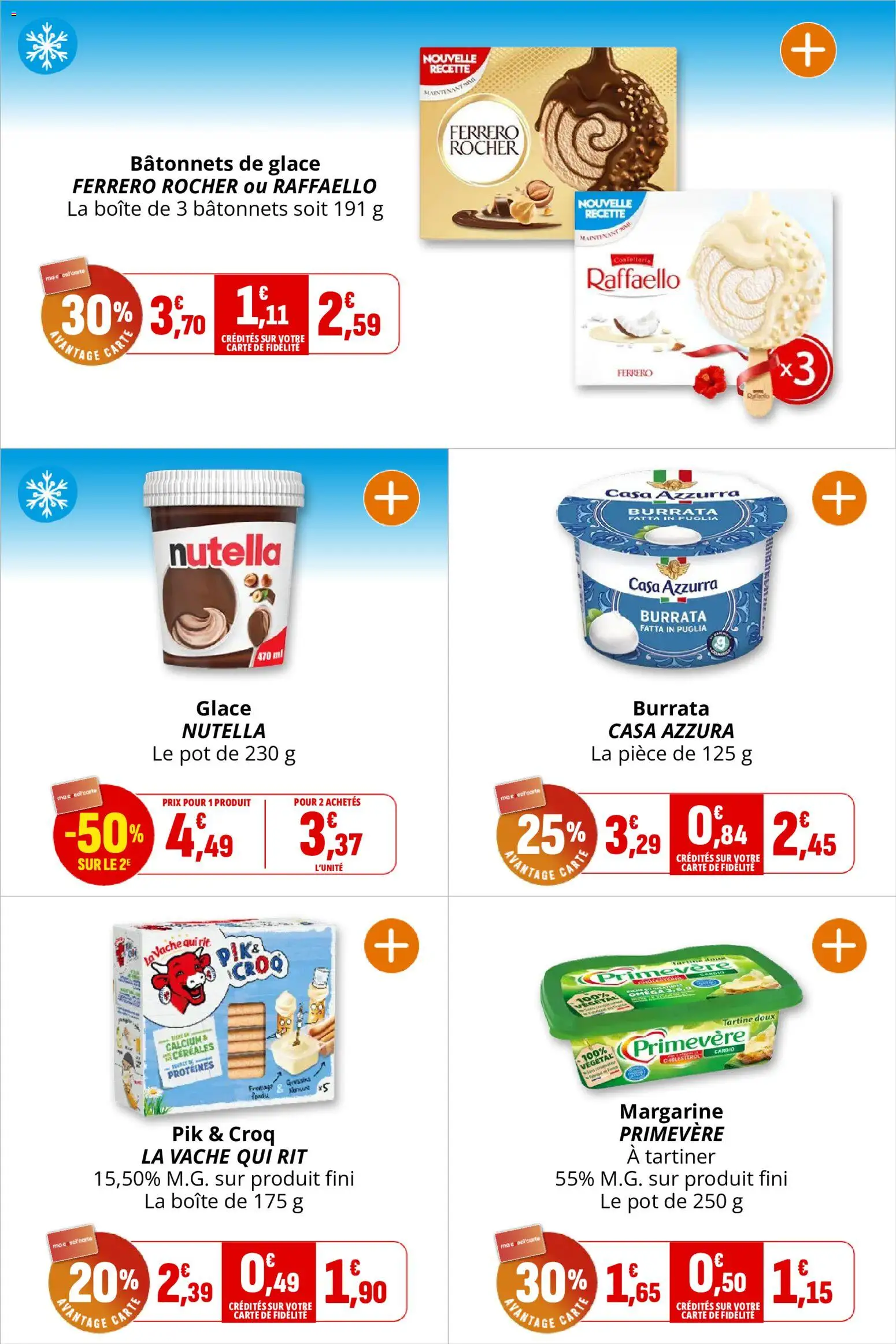 {H1} | Page: 12 | Produits: Raffaello, Nutella, Burrata, Céréales