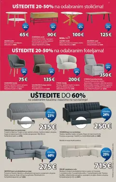 PARADIS kauč na razvlačenje, Trosjed od tkanine. Trosjed se lako razvlači u krevet. Sjediste i naslon od pjene. Noge od masivnog drveta. Površina za spavanje: 106x190 cm. - Pregled kataloga iz trgovine JYSK, vrijedi od 01.07.2026 | Stranica: 7 | Proizvodi: Jastuk, Fotelja, Kauč, Stolica