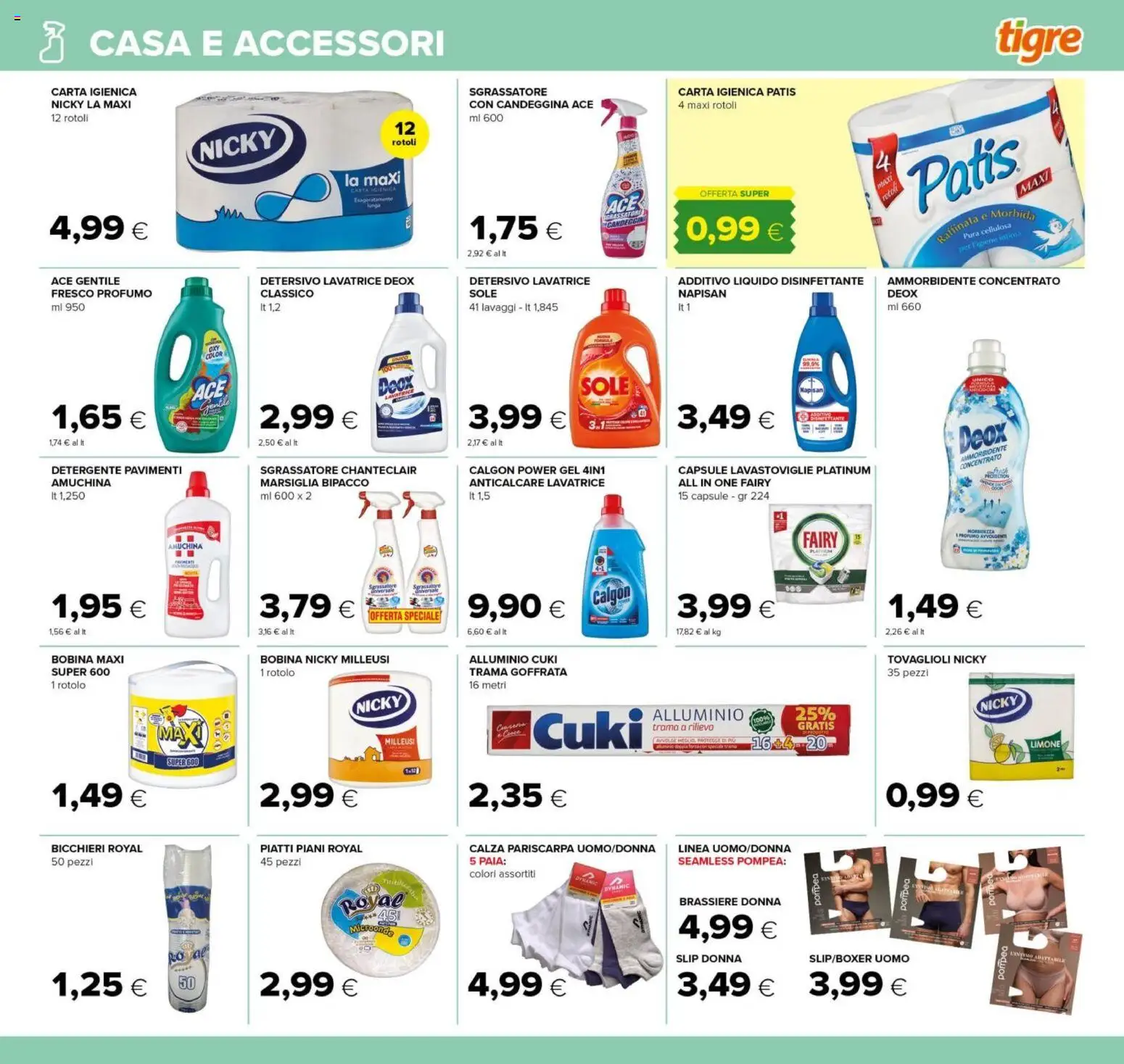 Volantino Tigre del 21/08/2026 | Pagina: 19 | Prodotti: Microonde, Candeggina, Lavatrice, Profumo