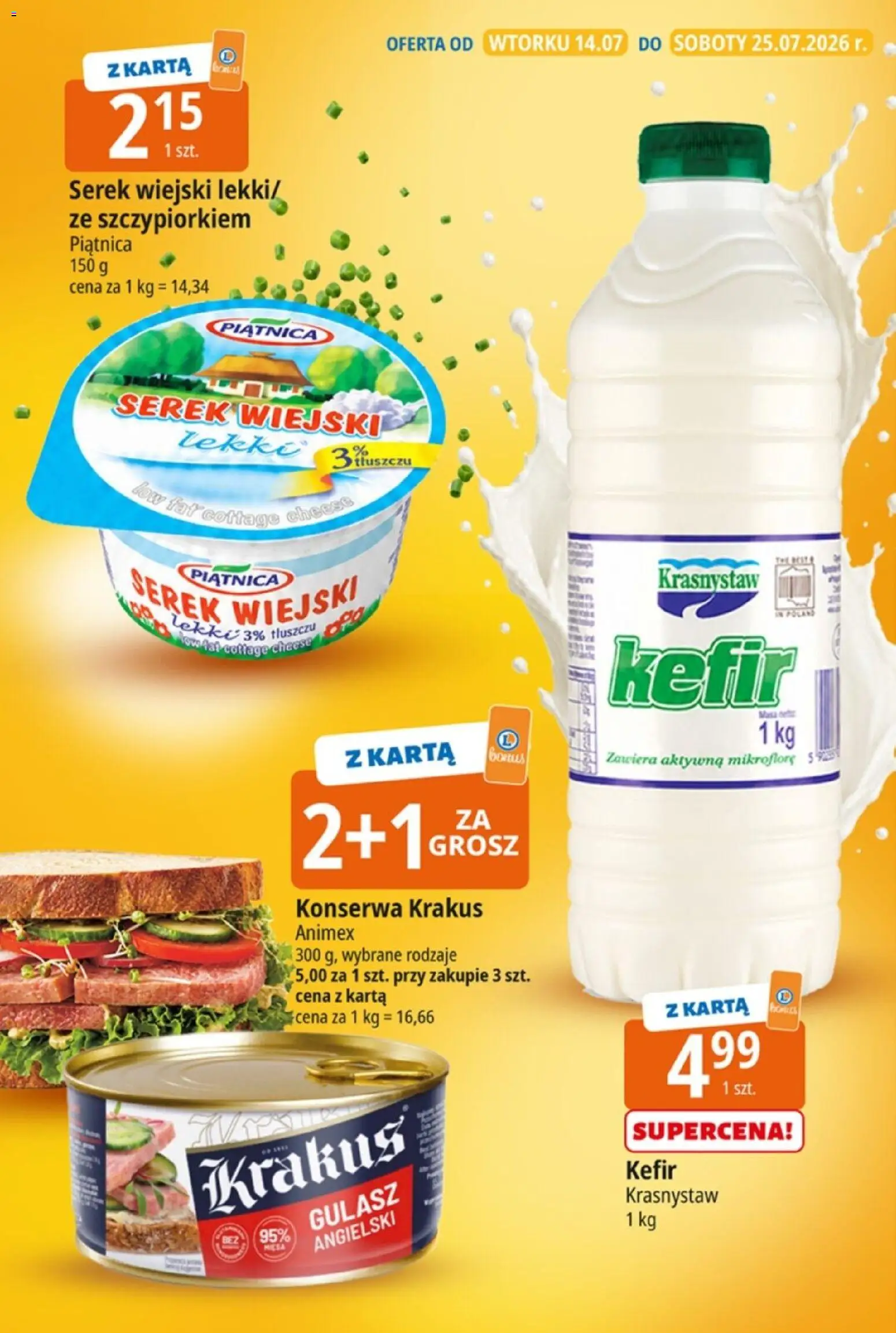 E.Leclerc gazetka - Hity cenowe od 14.07.2026 | Strona: 2 | Produkty: Karta, Serek, Serek wiejski, Serek wiejski lekki