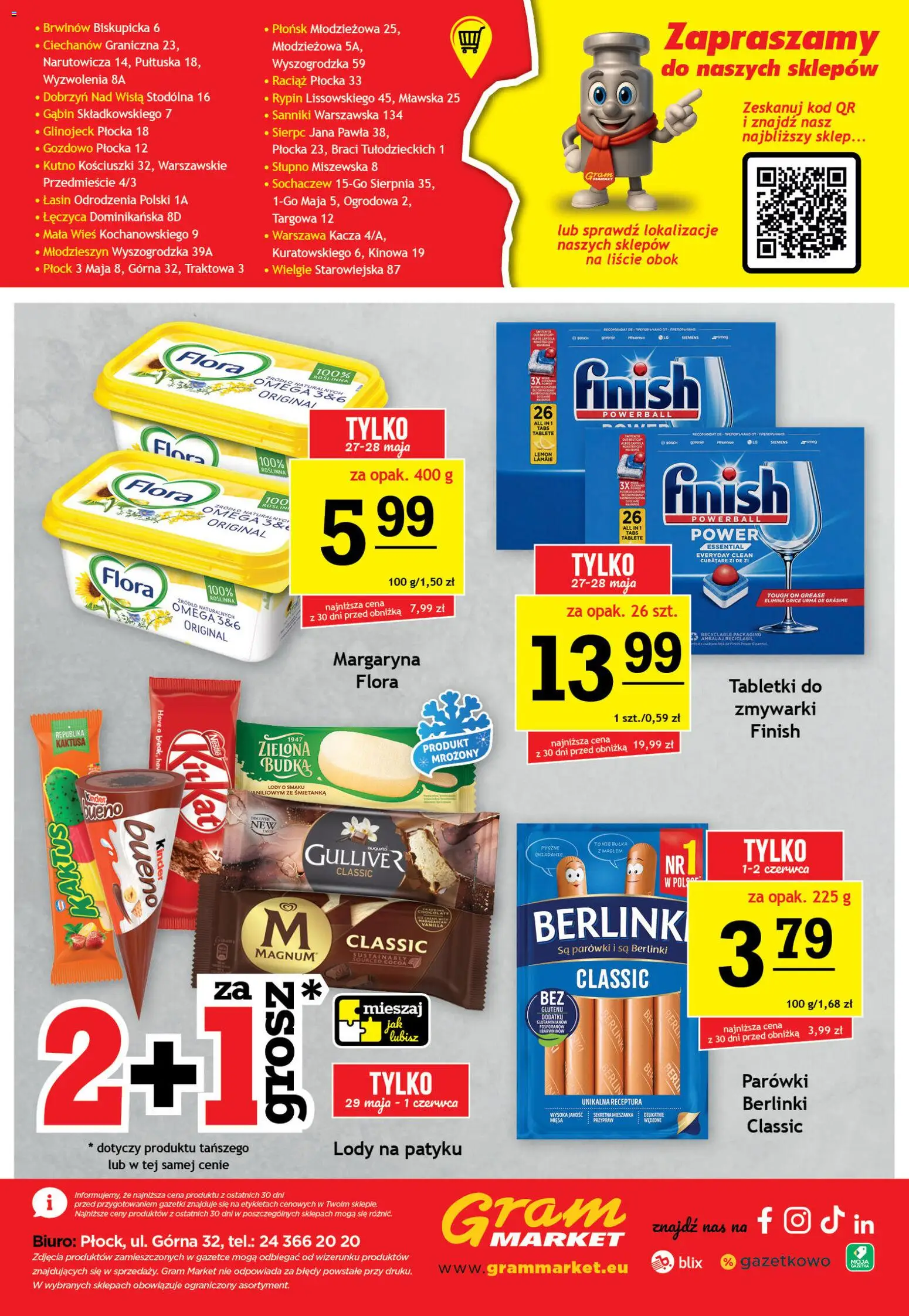 Gram Market gazetka od 27.05.2026 | Strona: 16 | Produkty: Bułka, Lody na patyku, Finish, Lody