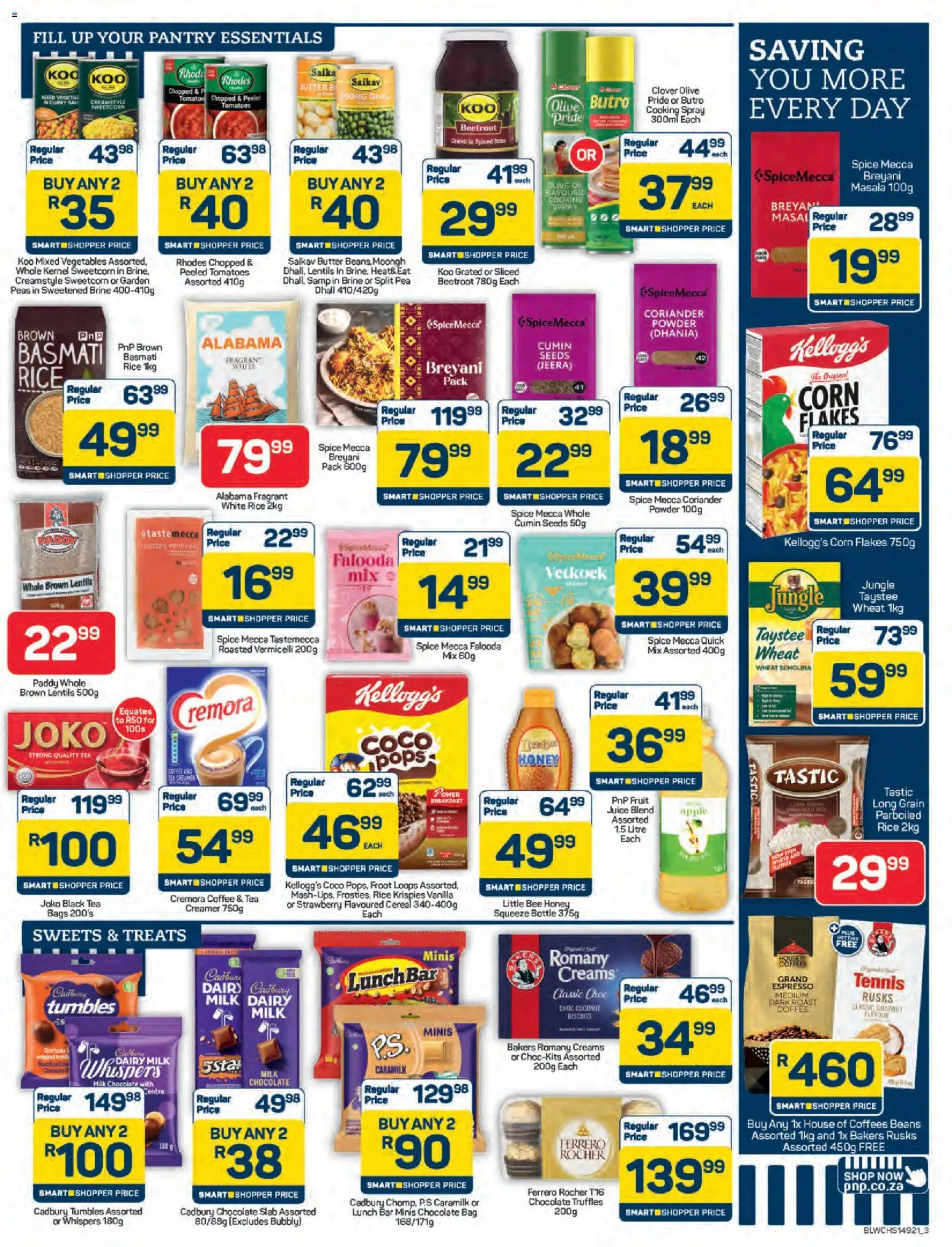 New Pick n Pay catalogue – valid from 25.05.2026 | Page: 3 | Products: Creamer, Biscuits, Chocolate, Rusks