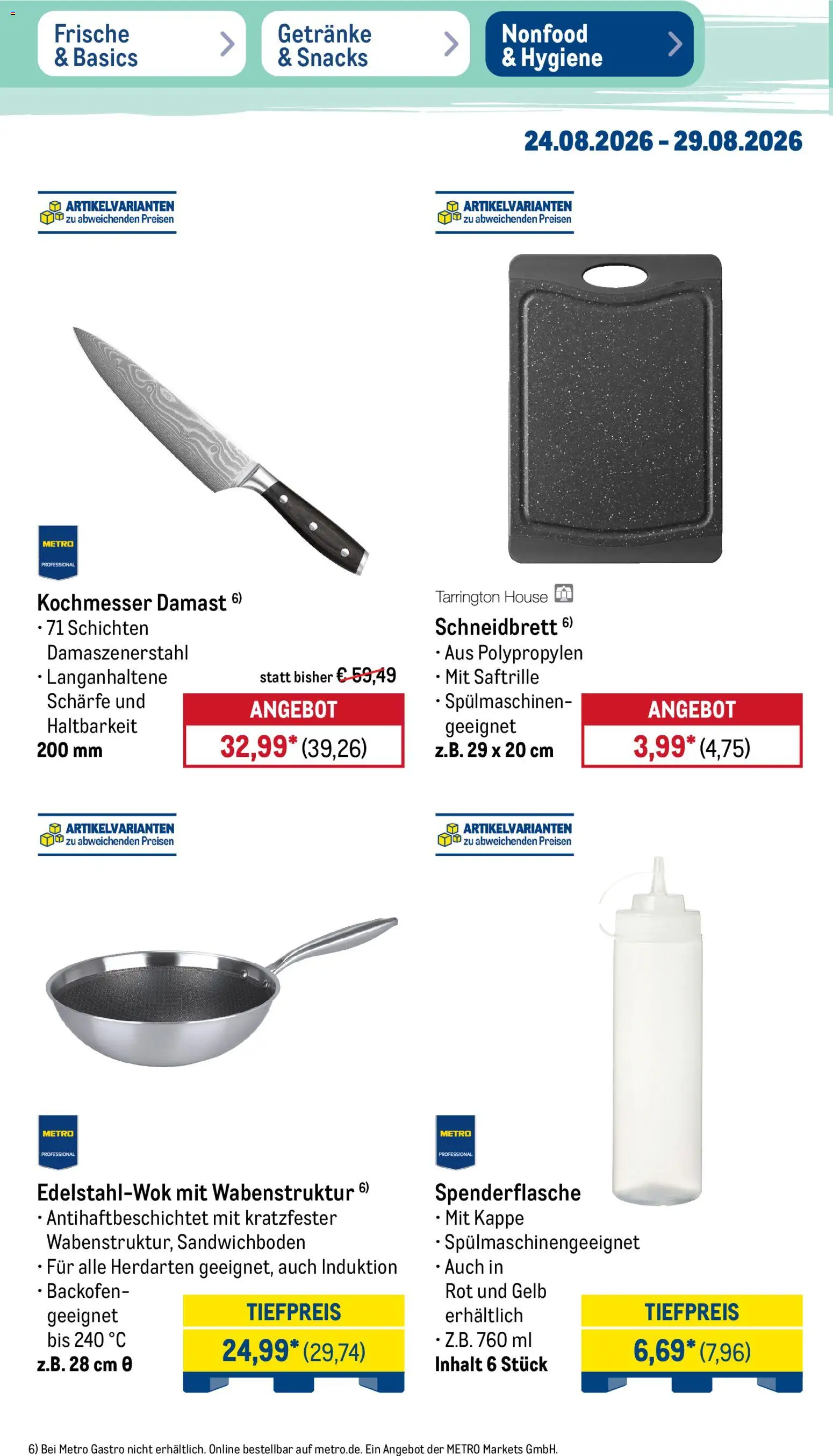 Metro NonFood-Angebote – gültig ab 24.08.2026 | Seite: 7 | Produkte: Backofen, Kappe