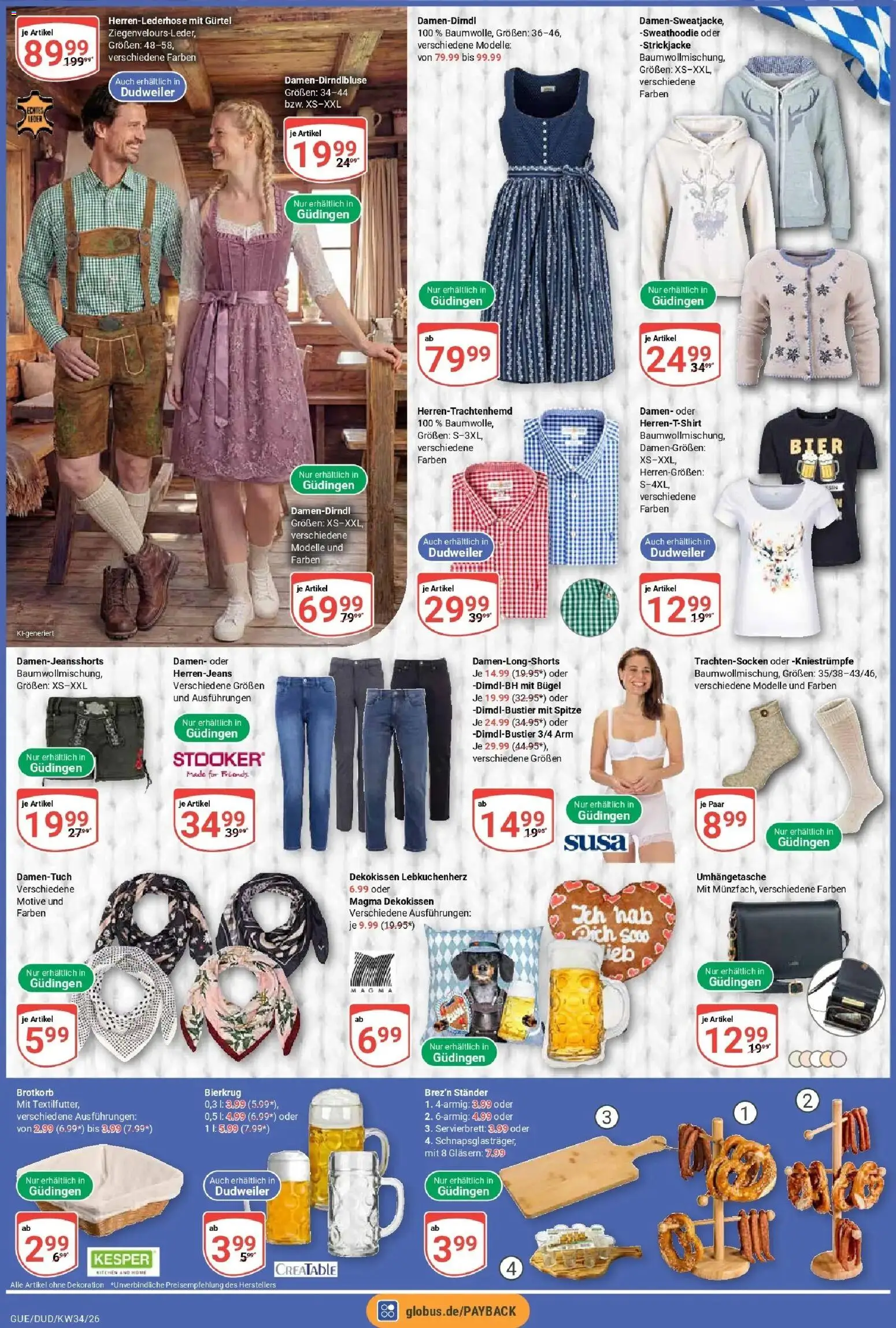 Globus Prospekt Saarbrücken-Dudweiler (ab 17.08.2026) » Angebote online | Seite: 23 | Produkte: Kniestrümpfe, Bier, Gürtel, Strickjacke