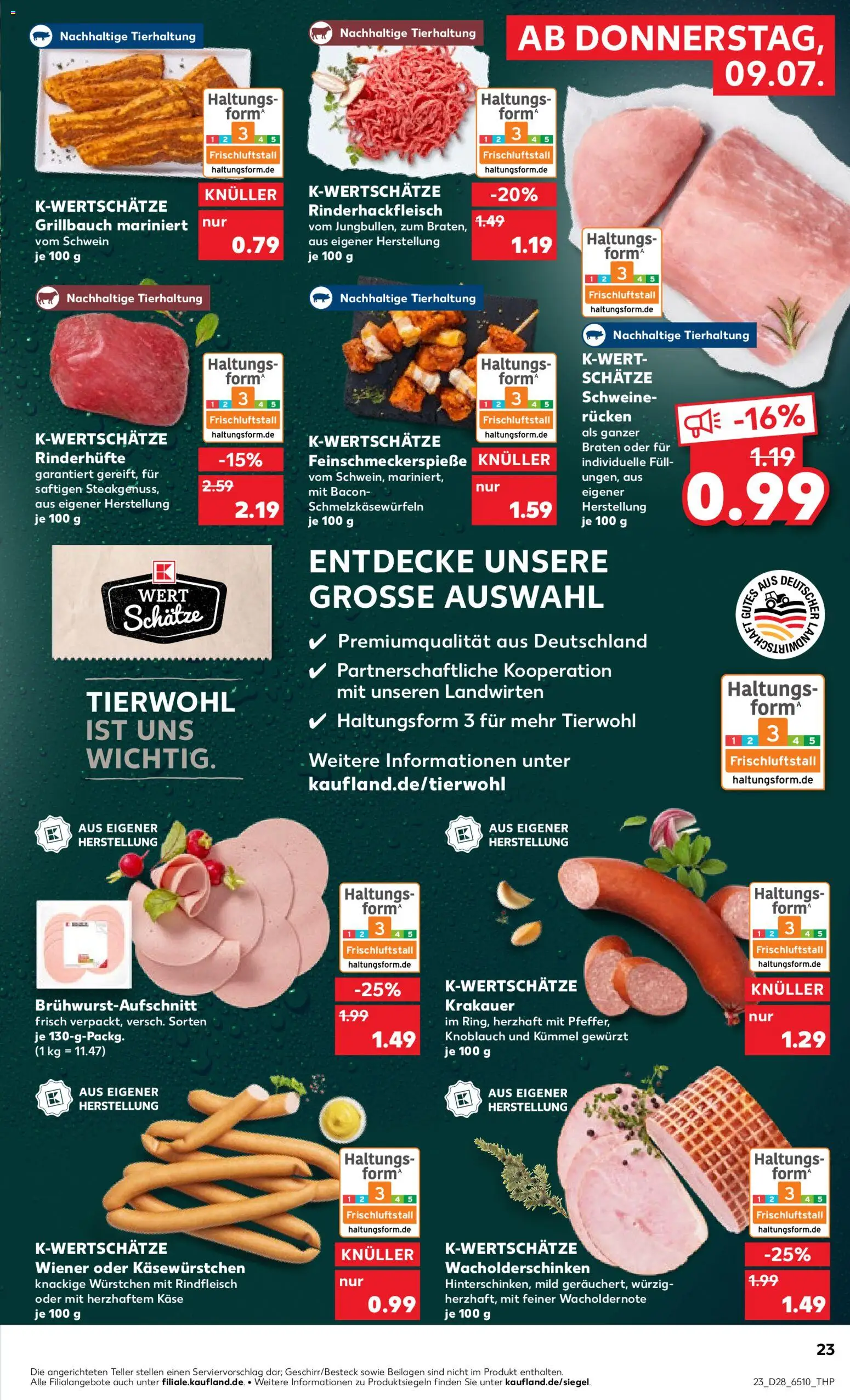 Kaufland Prospekt Köln – gültig ab 09.07.2026 | Seite: 23 | Produkte: Käse, Knoblauch, Rindfleisch