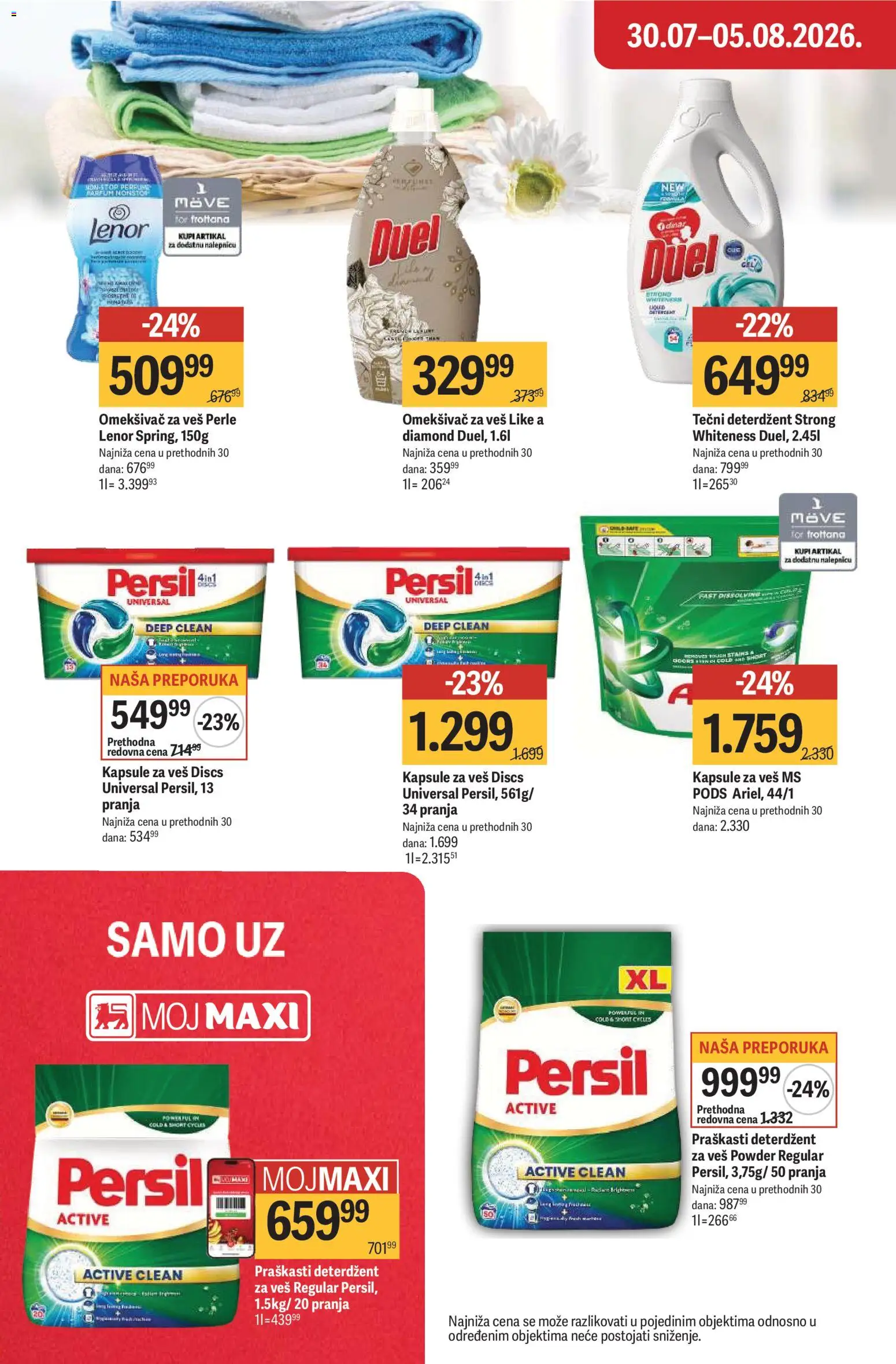 Maxi katalog - važi od 30.07.2026 | Strana: 32 | Proizvode: Lenor, Kapsule, Persil, Omekšivač za veš