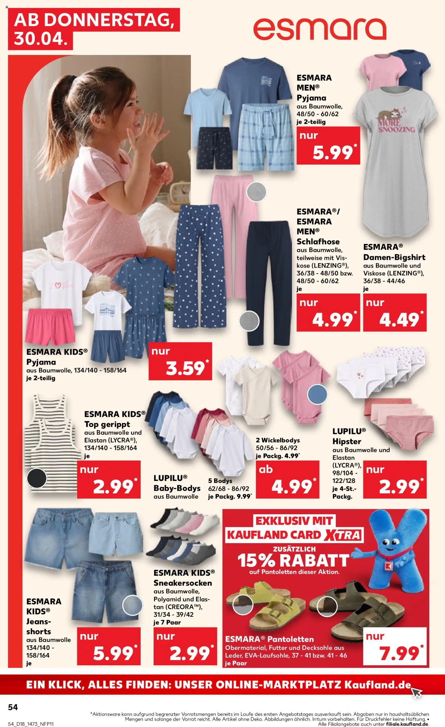 Kaufland Prospekt Frankfurt (Oder)	 – gültig ab 30.04.2026 | Seite: 54 | Produkte: Top, Jeans Shorts, Pyjama, Jeans