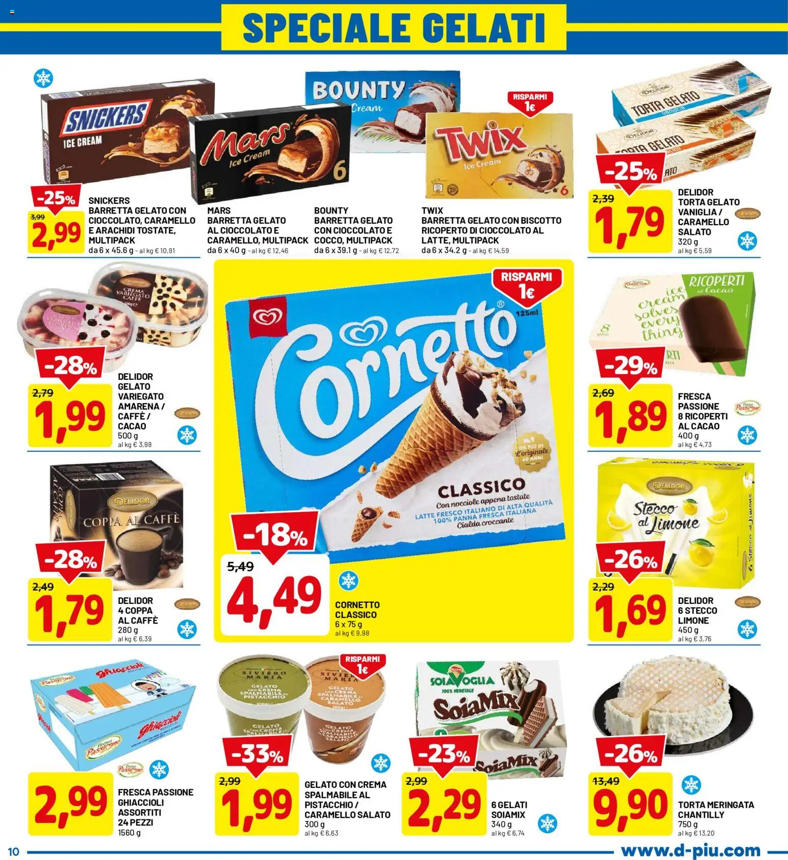 Volantino D Più del 25.05.2026 | Pagina: 10 | Prodotti: Crema, Gelato, Limone, Cacao