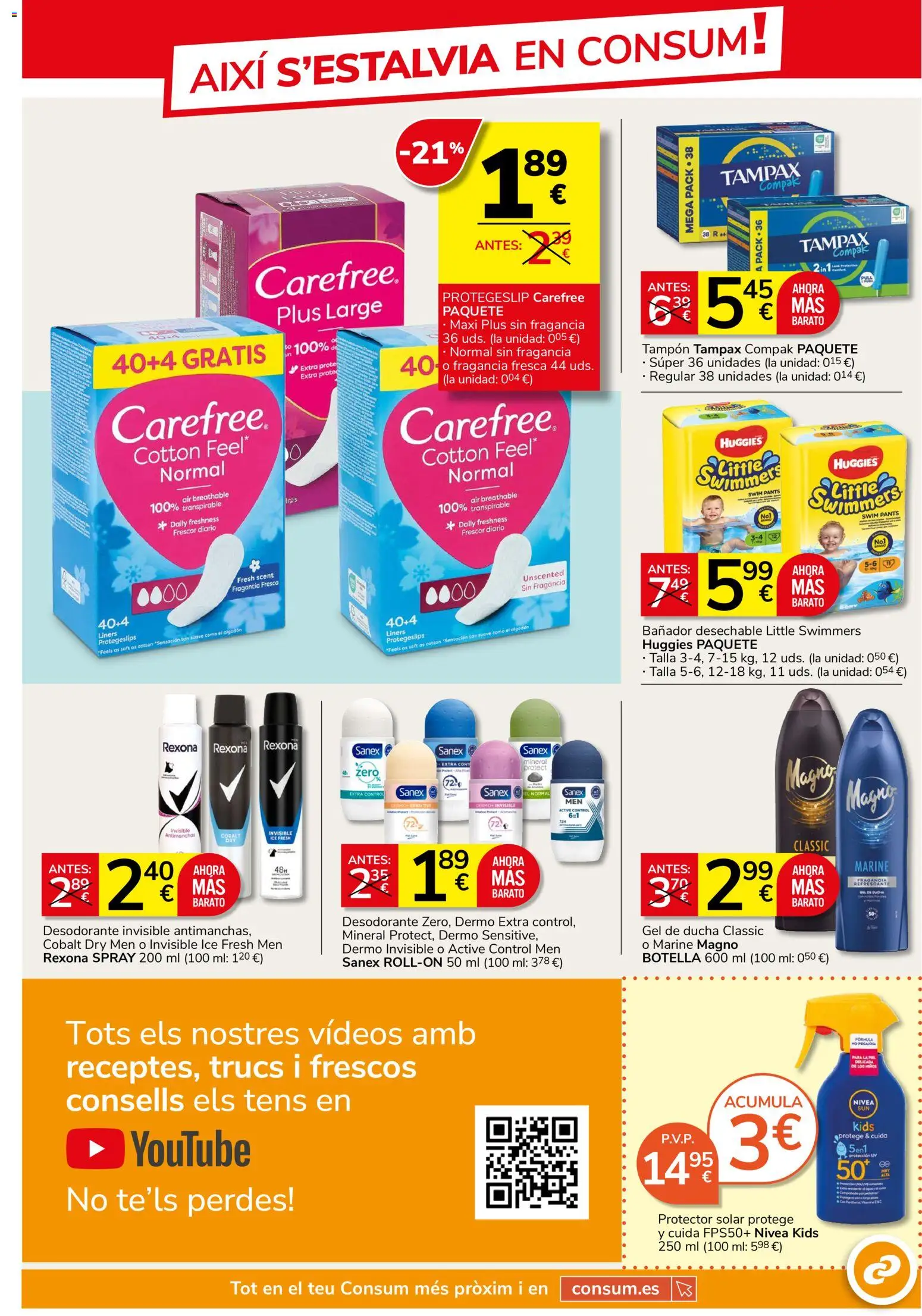 Consum folleto │ válido desde el 25/06/2026 | Página: 21 | Productos: Fragancia, Protector solar, Gel de ducha, Desodorante