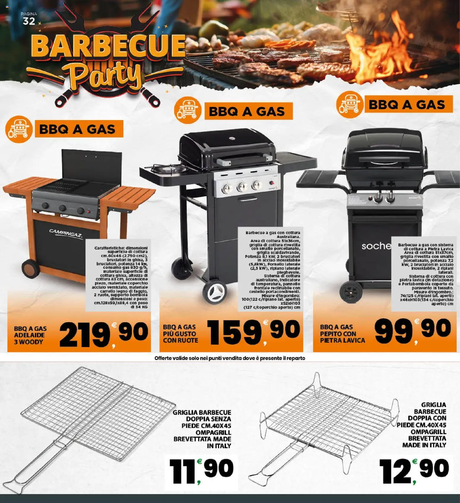 Volantino Eurospar del 27.04.2026 | Pagina: 32 | Prodotti: Barbecue, Barbecue a gas, Carrello, Fornello