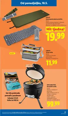 GRILLMEISTER Keramički roštilj, Komad. Rešetka za roštiljanje od plemenitog čelika promjera cca 26.5 cm. Poklopac s podesivim odvodom zraka. Ložište s podesivim ventilacijskim otvorom. Dimenzije: cca 43x56.5x48 cm - Pregled kataloga iz trgovine Lidl, vrijedi od 18.05.2026 | Stranica: 21