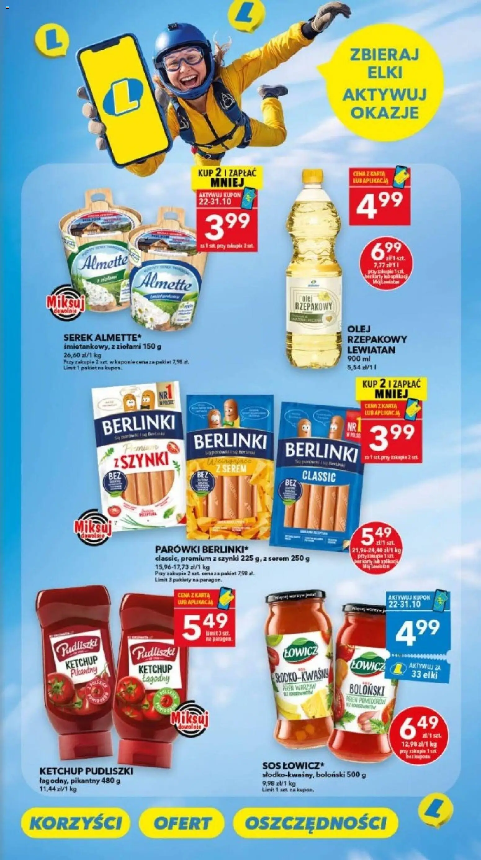 Lewiatan gazetka - Szczecin od 22.10.2026 | Strona: 3 | Produkty: Karta, Olej rzepakowy, Ketchup, Parówki