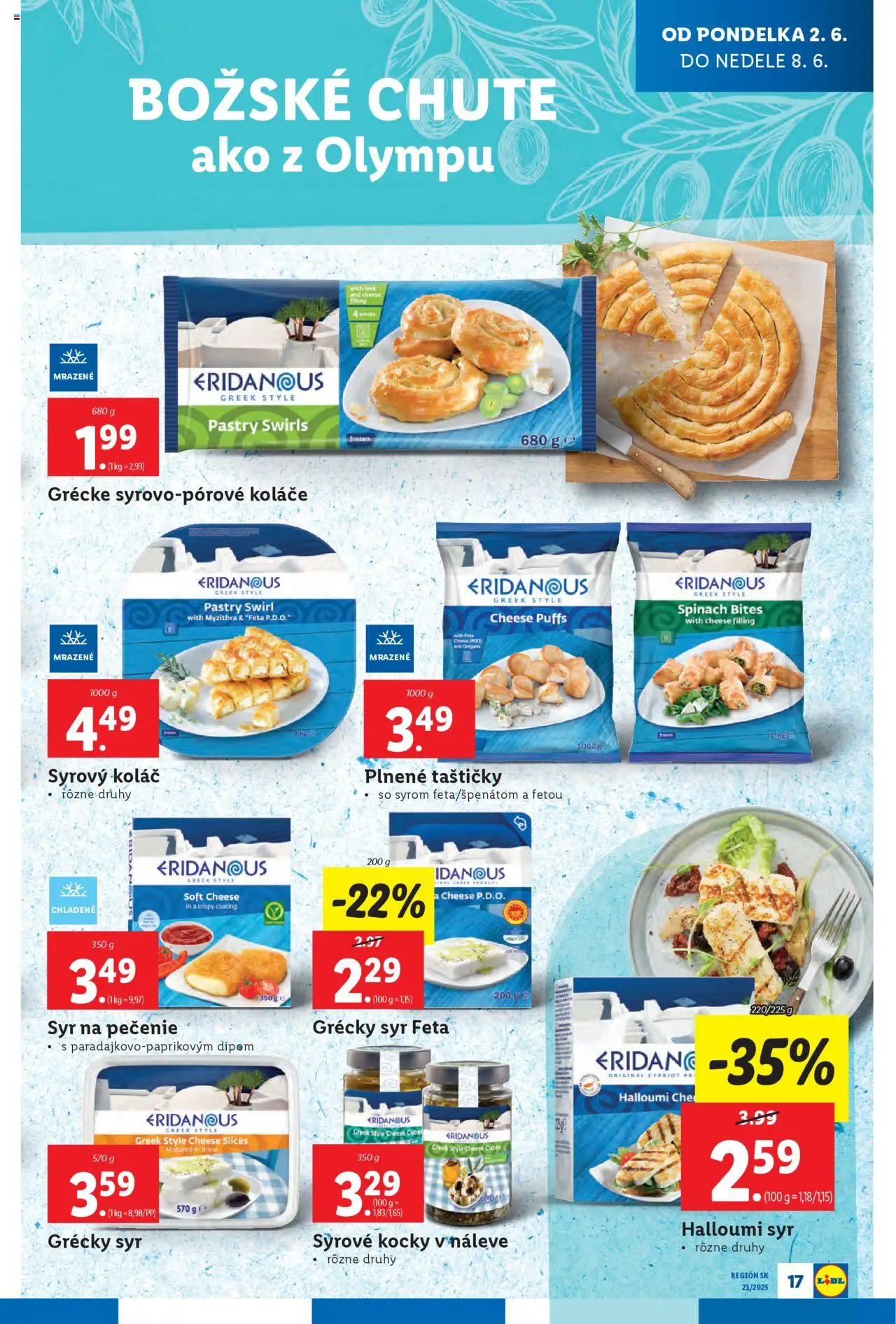 Nové Lidl akcie – leták je platný od 02.06.2025 | Strana: 21 | Produkty: Syr, Feta, Koláč