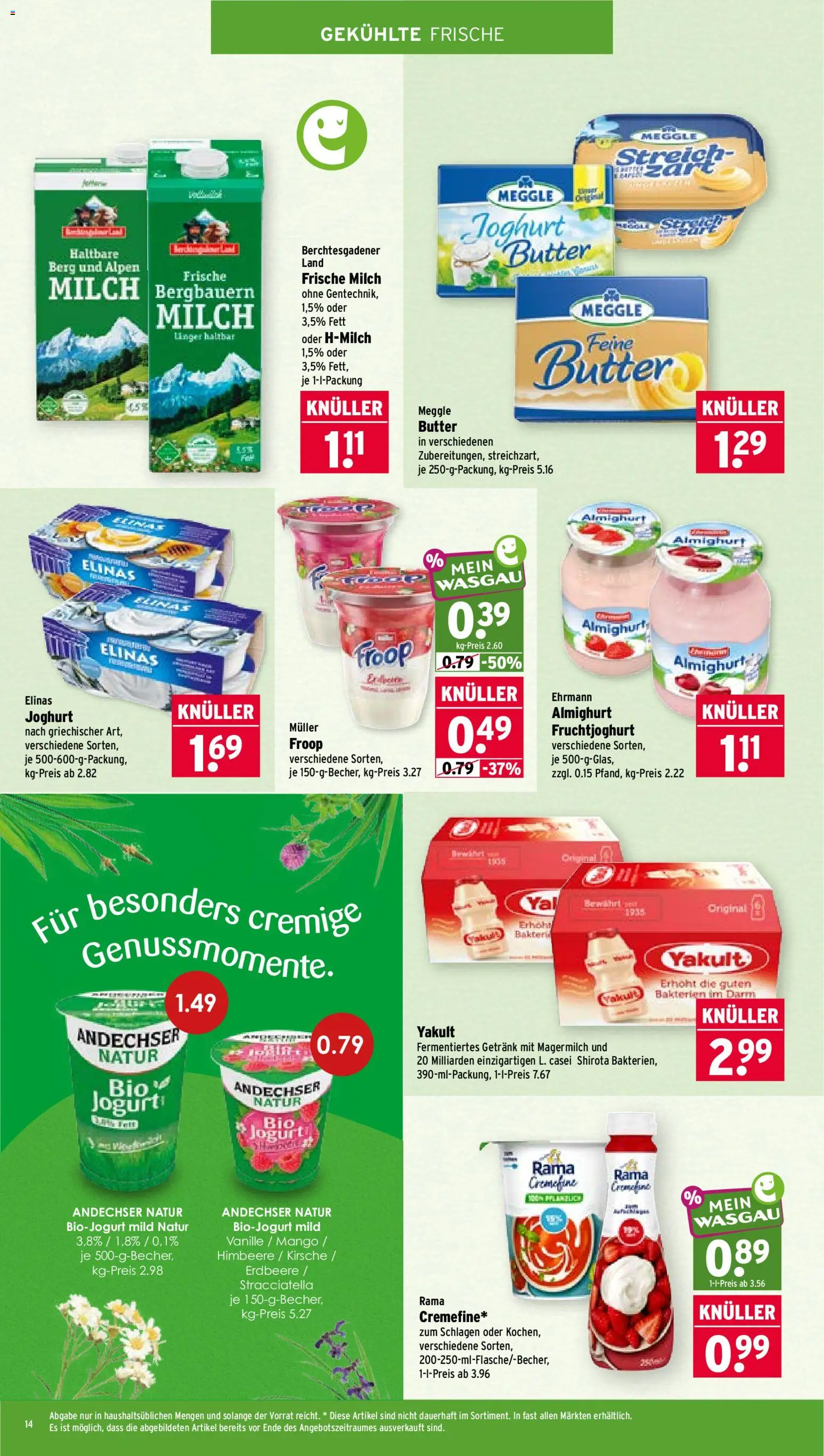Wasgau Prospekt – gültig ab 28.09.2026 | Seite: 14 | Produkte: Froop, Rama, Vanille, Mango
