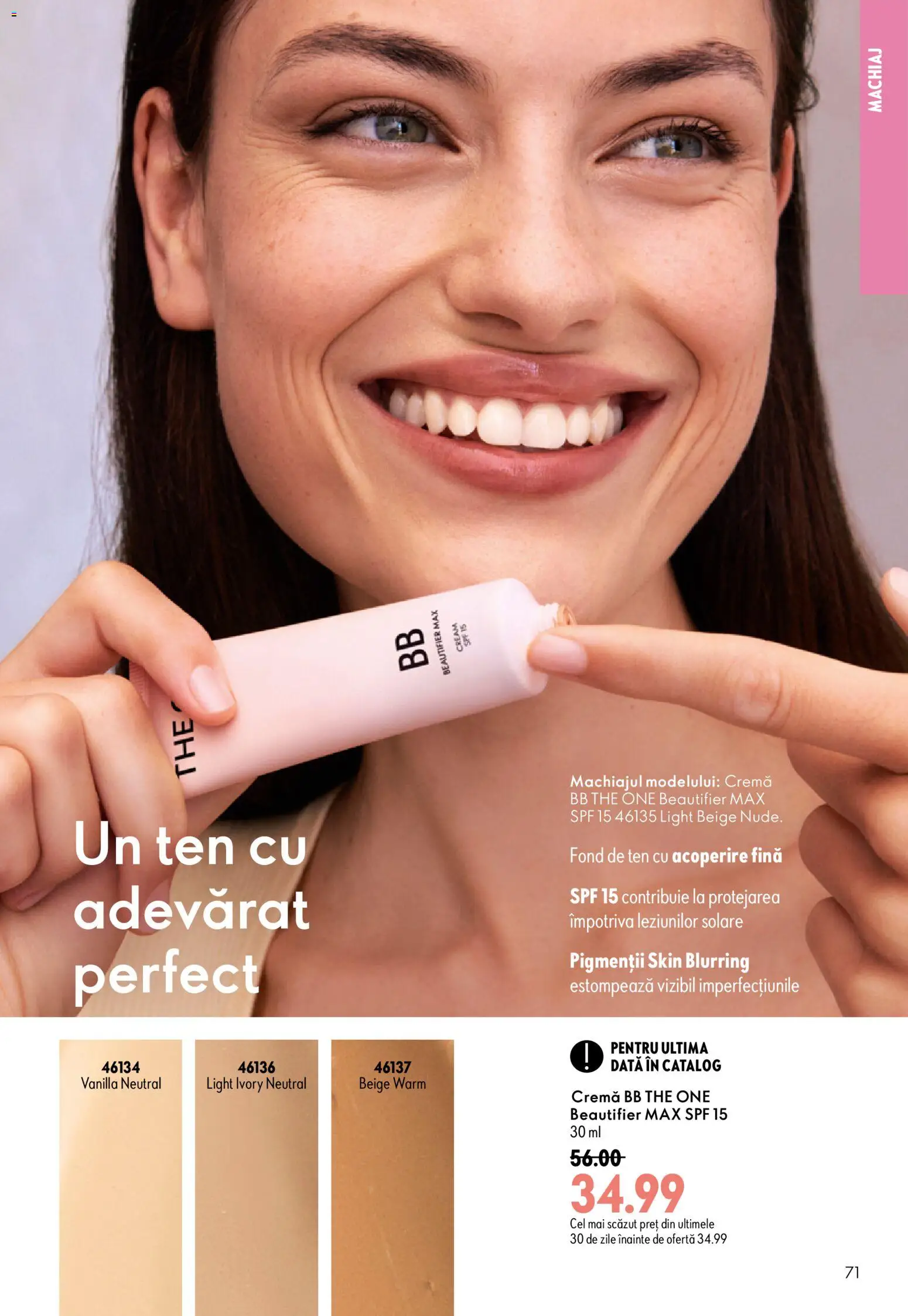 Noul catalog Oriflame – valabil de la 19.08.2026 | Pagină: 71 | Produse: Fond de ten, Machiaj, Cremă