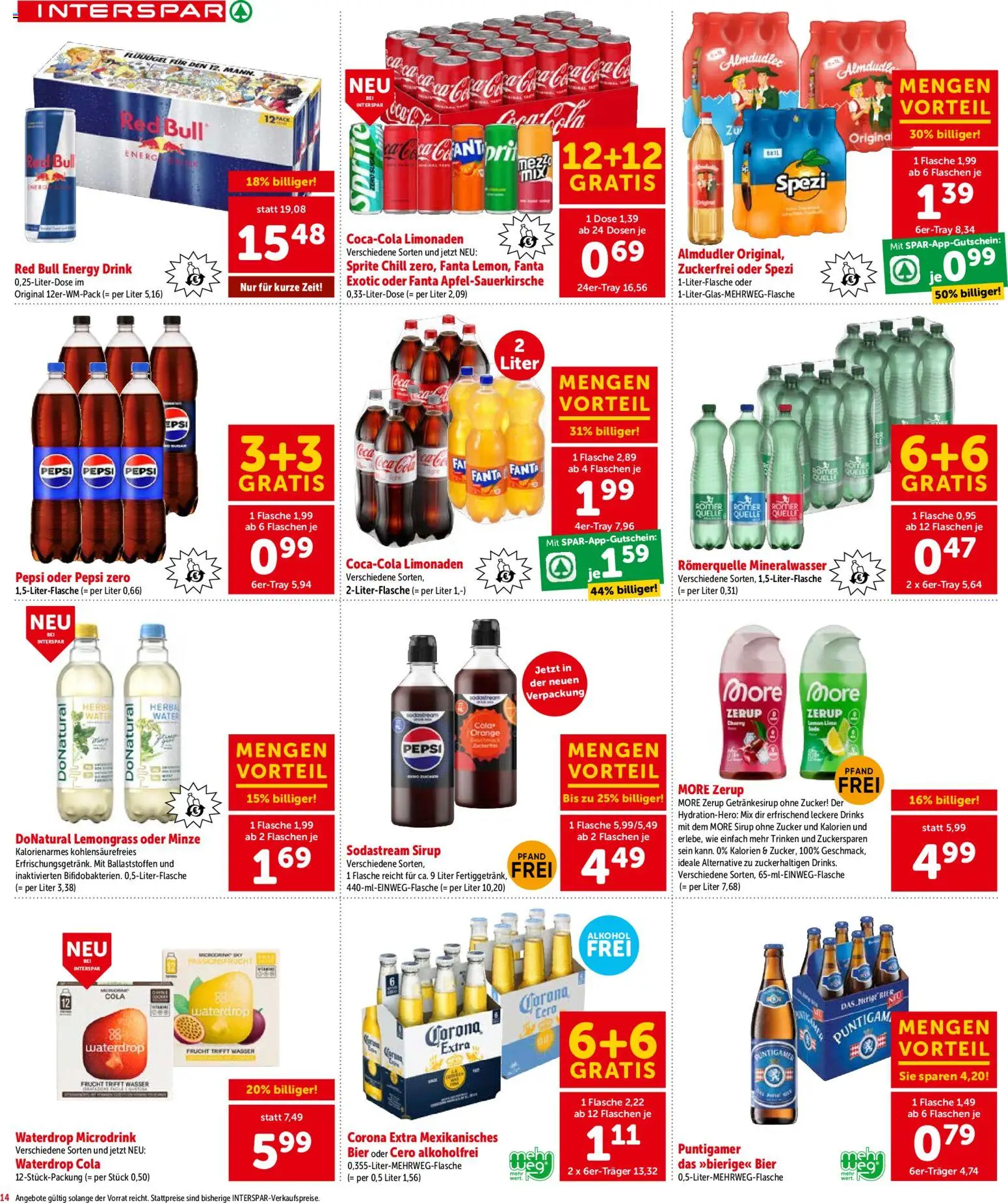 Interspar - Wien gültig ab 03.06.2026 | Seite: 14 | Produkte: Wasser, Zucker, Bier